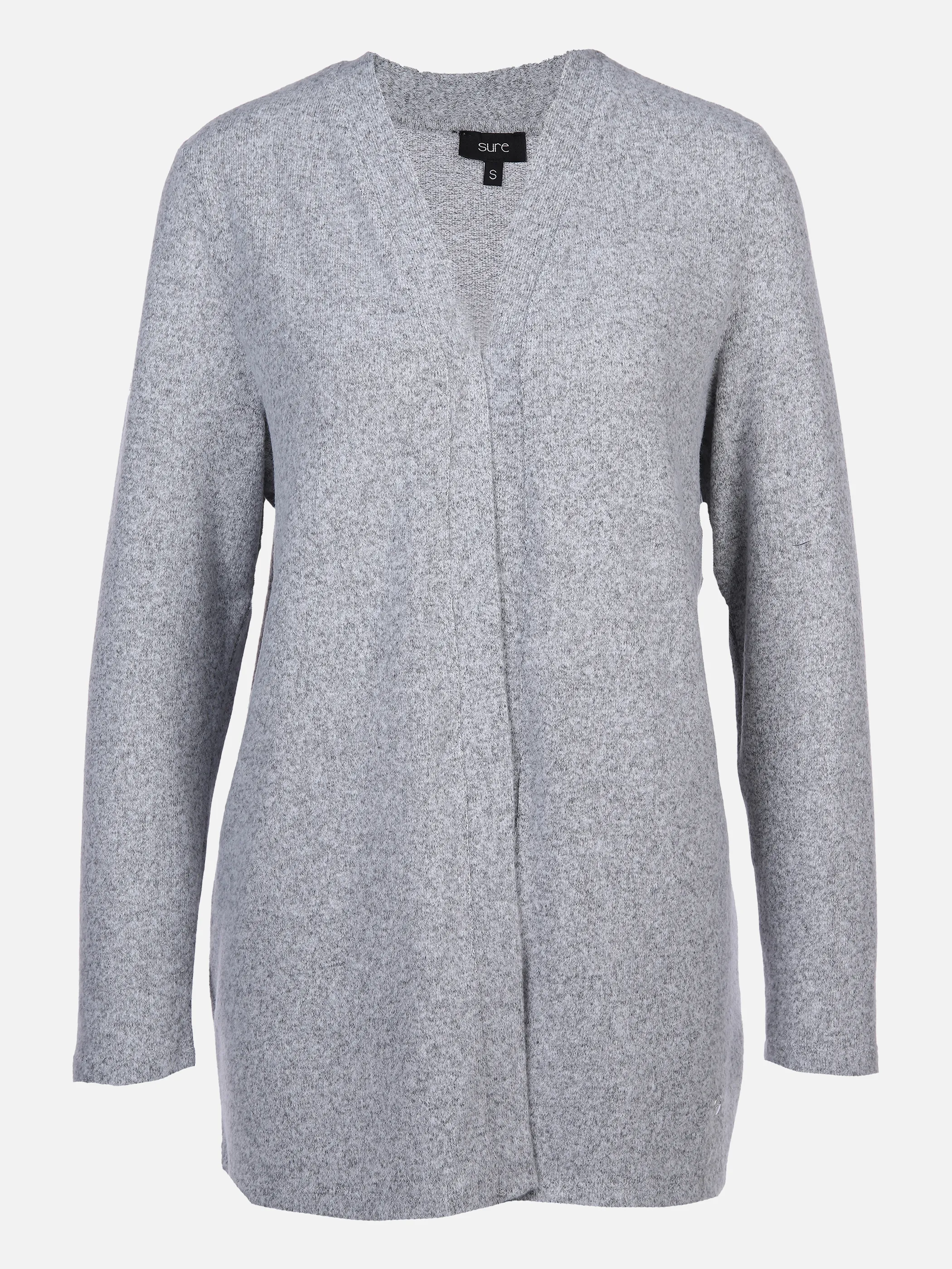 Sure Da-Flauschcardigan m. 1/1 Arm Grau 875607 GRAU MEL 1 Sure Da-Flauschcardigan m. 1/1 Arm Grau 875607 GRAU MEL 1