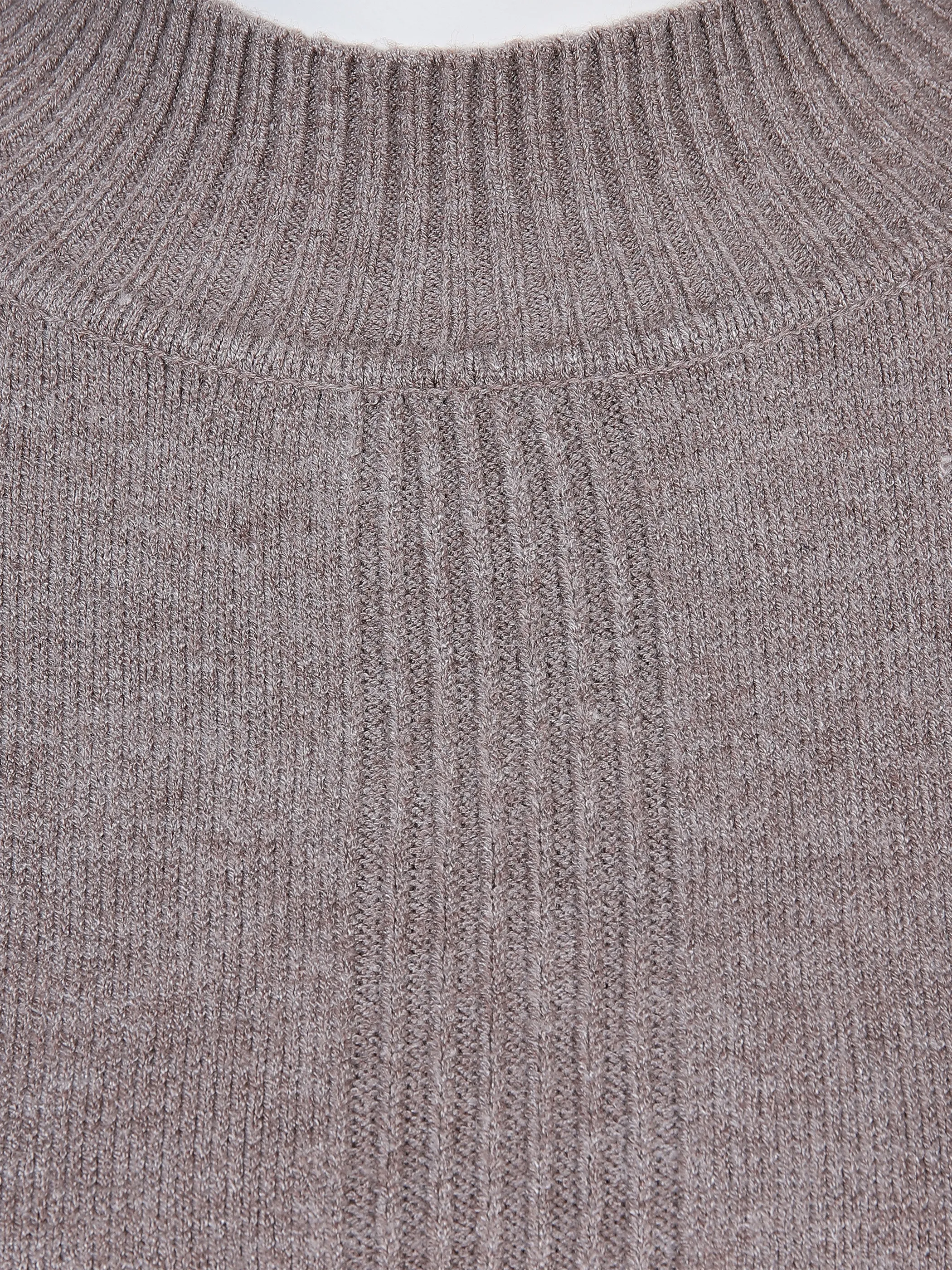 Sure Da-Stehkragenpullover m.Rippei Grau 868571 TAUPE MEL. 3
