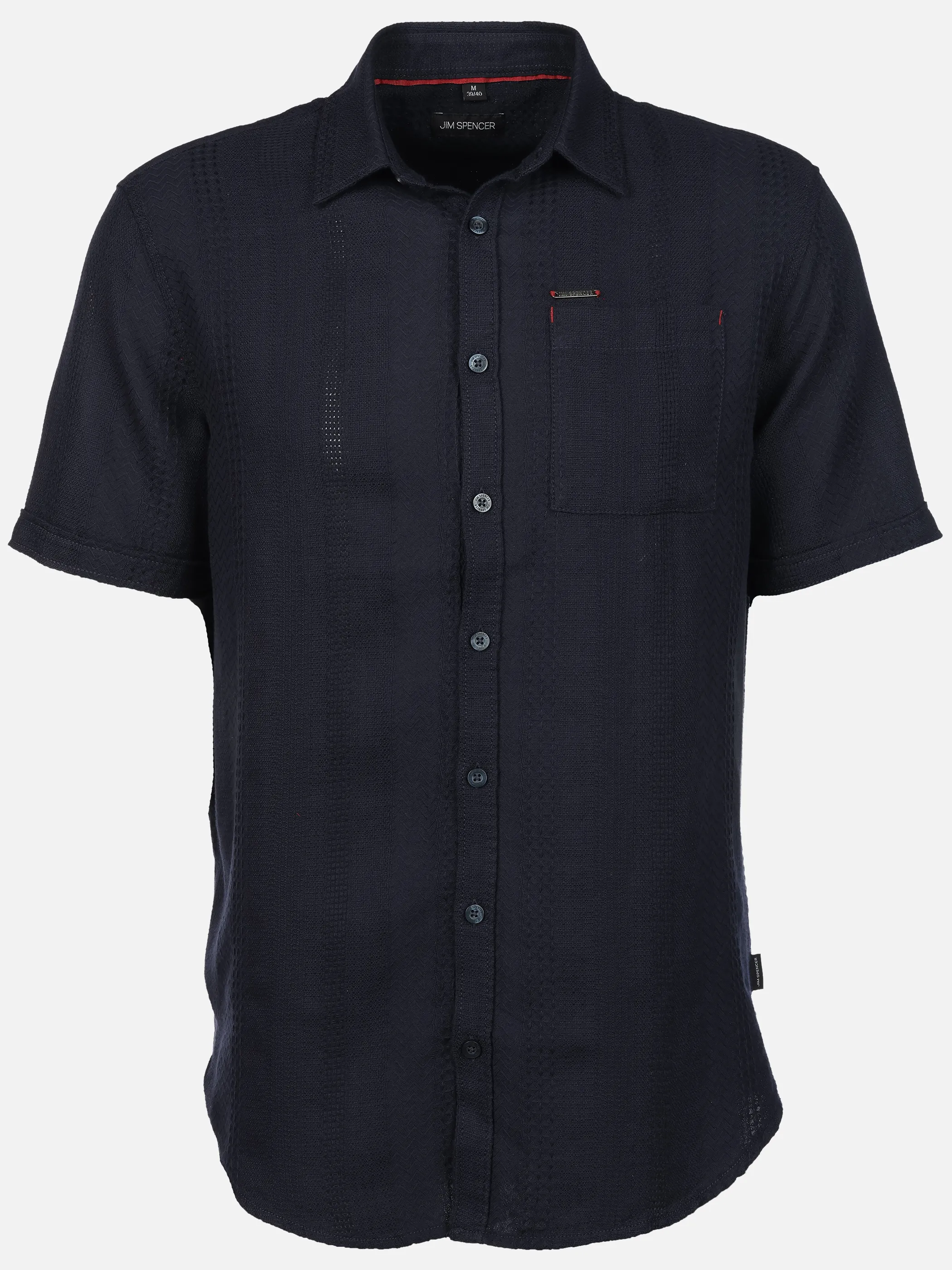 Jim Spencer He. Jaquardhemd 1/2 Arm Resort Blau 925085 NAVY UNI 1