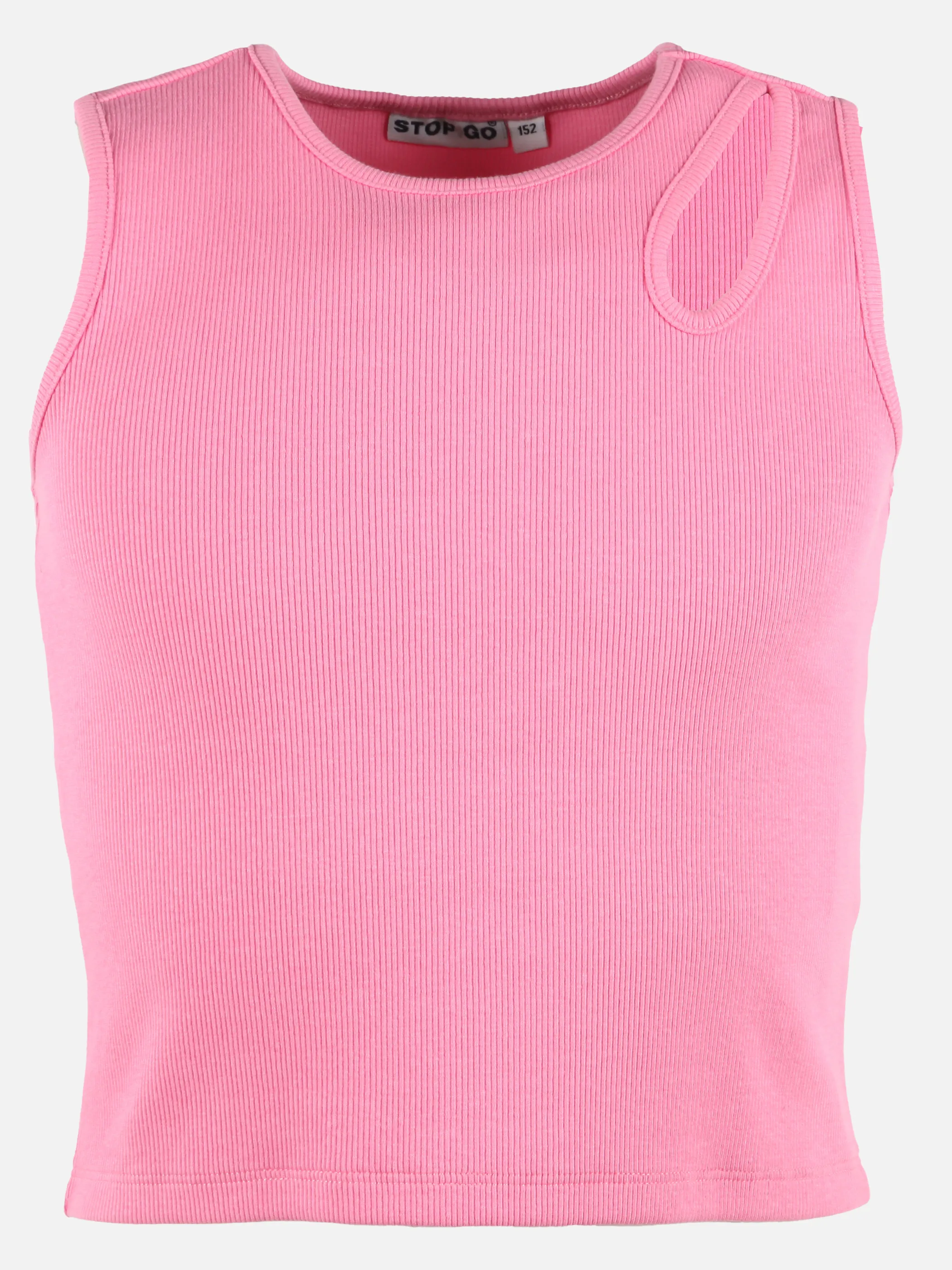 Stop + Go JM geripptes cut out Top in grün und pink Pink 890969 PINK 1 Stop + Go JM geripptes cut out Top in grün und pink Pink 890969 PINK 1