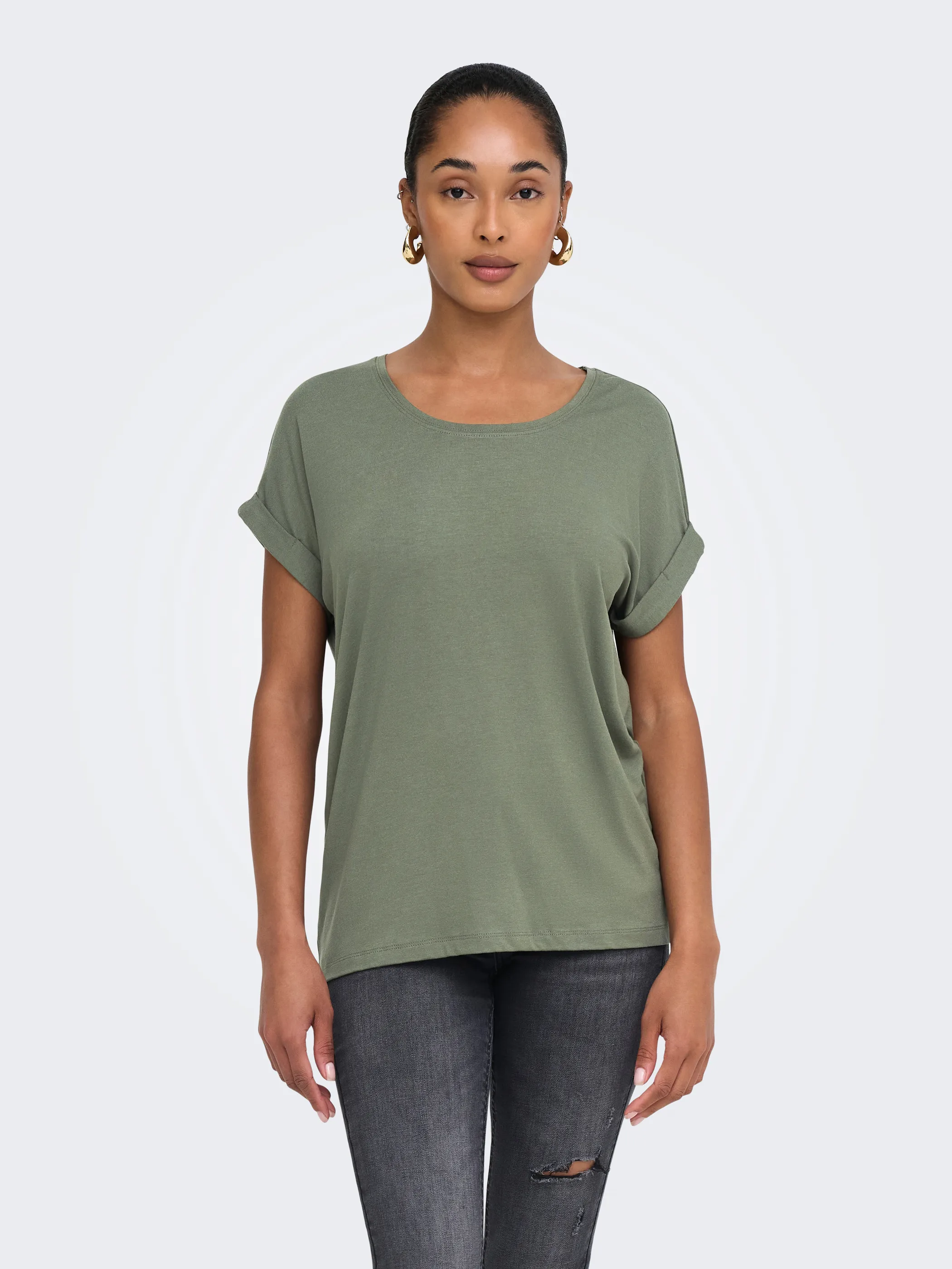 Only 15106662 ONLMOSTER S/S O-NECK Oliv 820598 303968 1