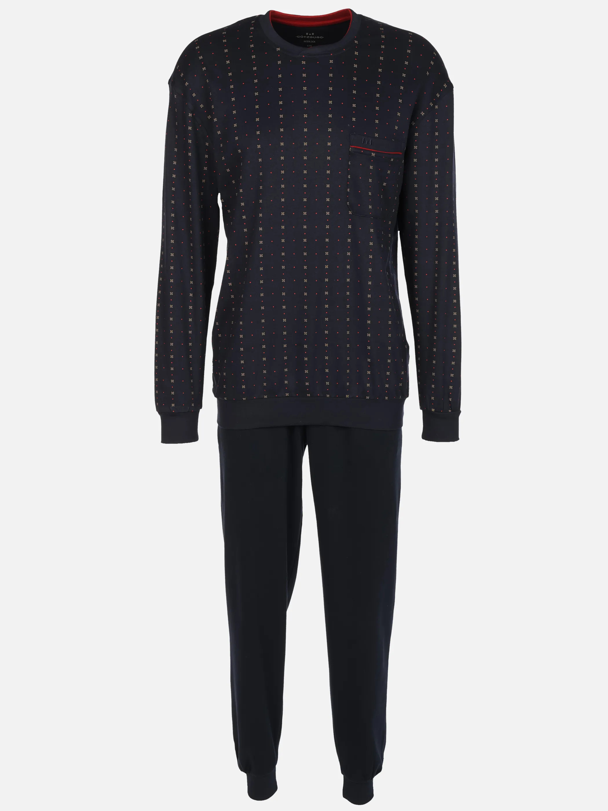 Götzburg 452347/7308 He-Pyjama, Rundhal Blau 915487 636 1