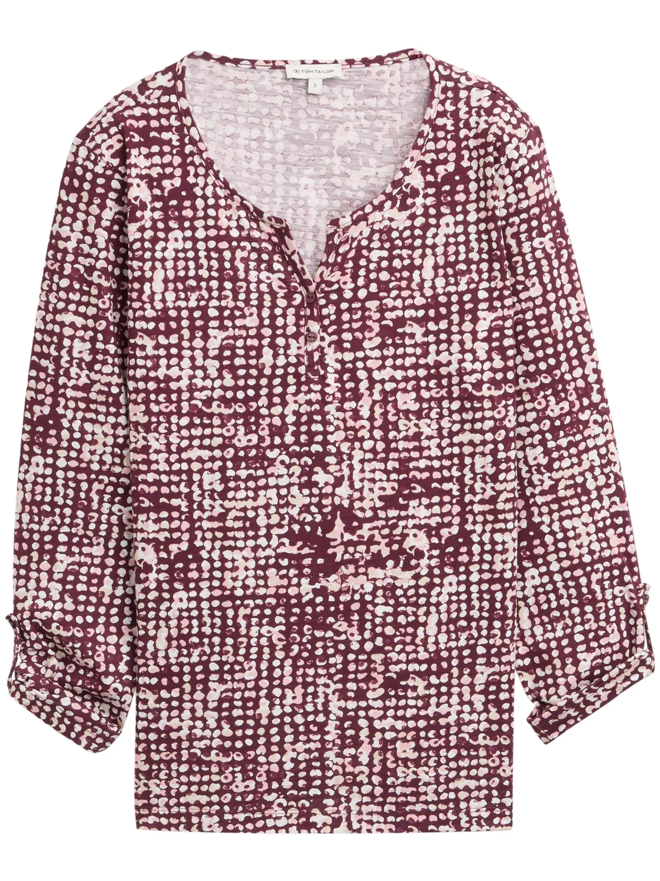 Tom Tailor 1047729 NOS T-shirt henley alloverprinted Rot 914538 38403 1 Tom Tailor 1047729 NOS T-shirt henley alloverprinted Rot 914538 38403 1