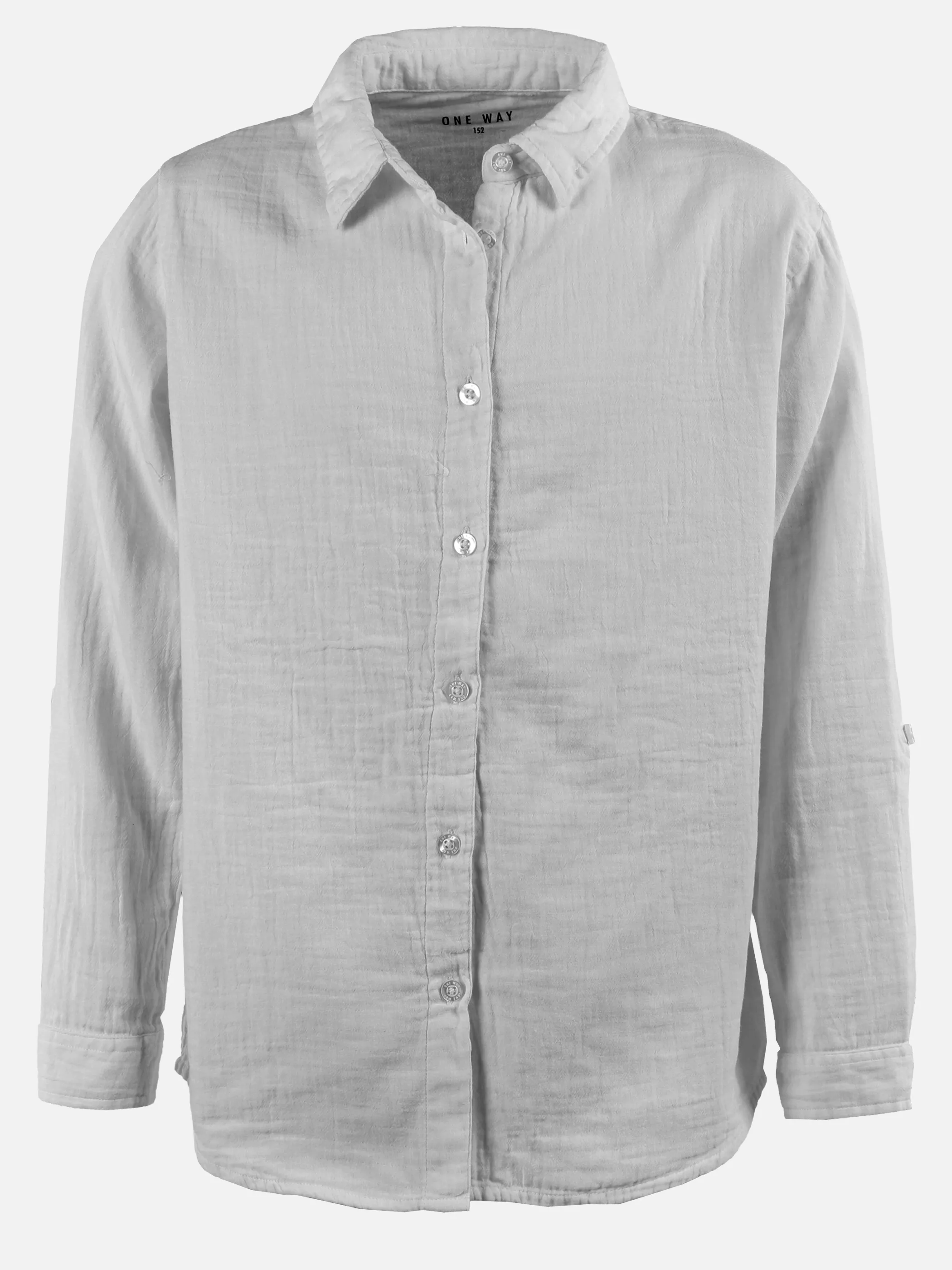 One Way JM Musselin Bluse in weiß und grau Grau 907402 GRAU 1
