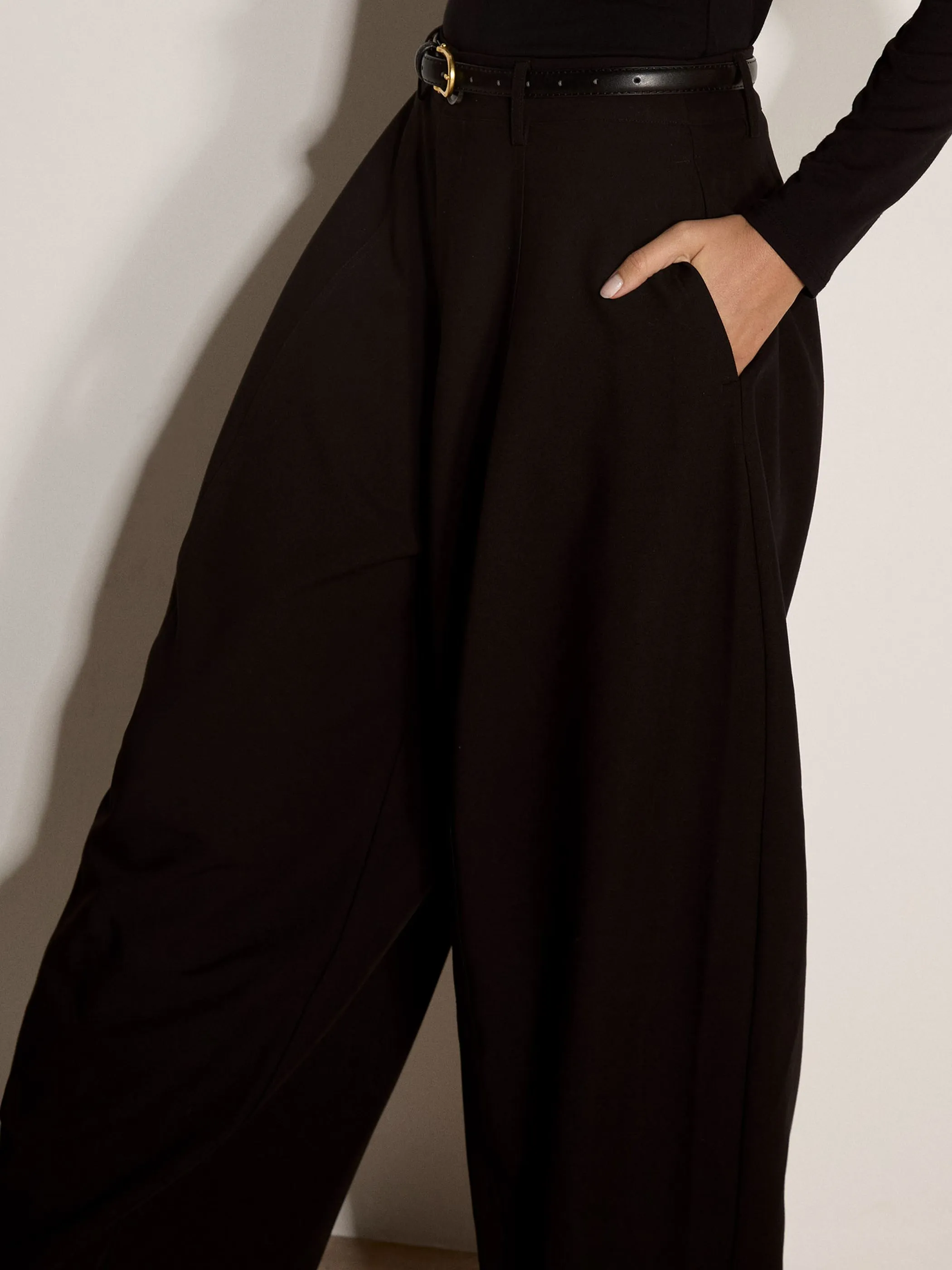 Apricot X254439 Apricot Oversized Barrel Trousers Schwarz 940675 BLK 3