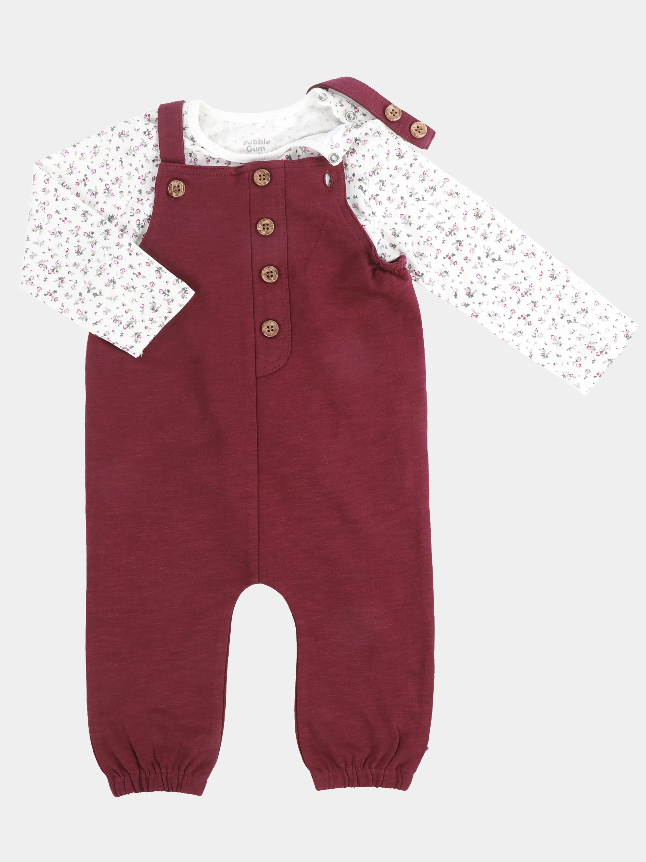 Bubble Gum BM 2tlg Set Longsleeve Blumen AOP und Strampler Rot 907425 BORDEAUX 3 Bubble Gum BM 2tlg Set Longsleeve Blumen AOP und Strampler Rot 907425 BORDEAUX 3