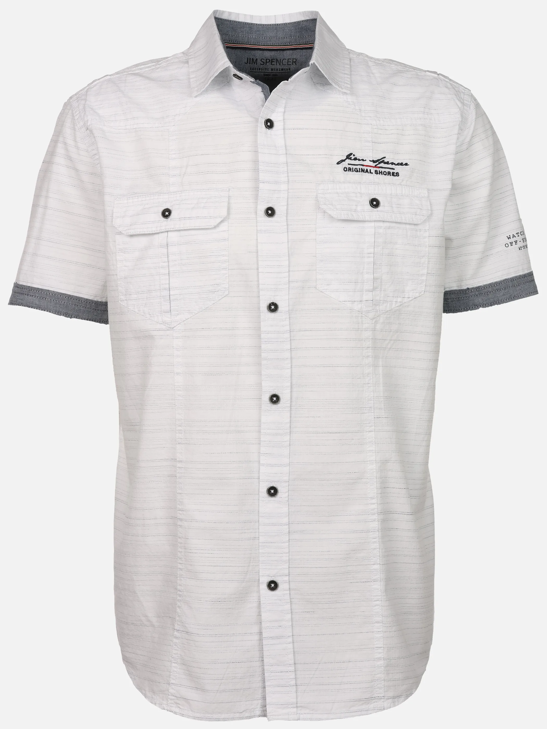 Jim Spencer He. Freizeithemd 1/2 Arm slub Weiß 925936 WHITE SLUB 1