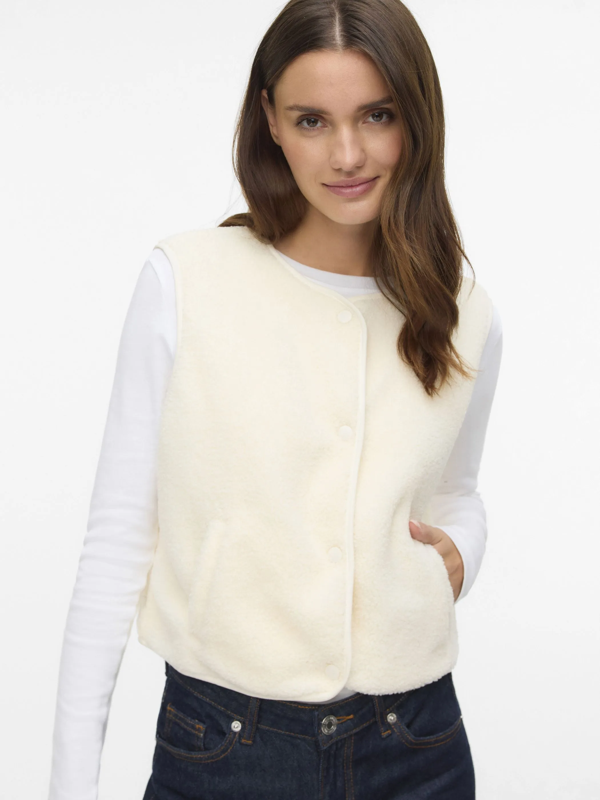 Vero Moda 10337854 VMGILLY SL GILET JRS Beige 915293 222913 5