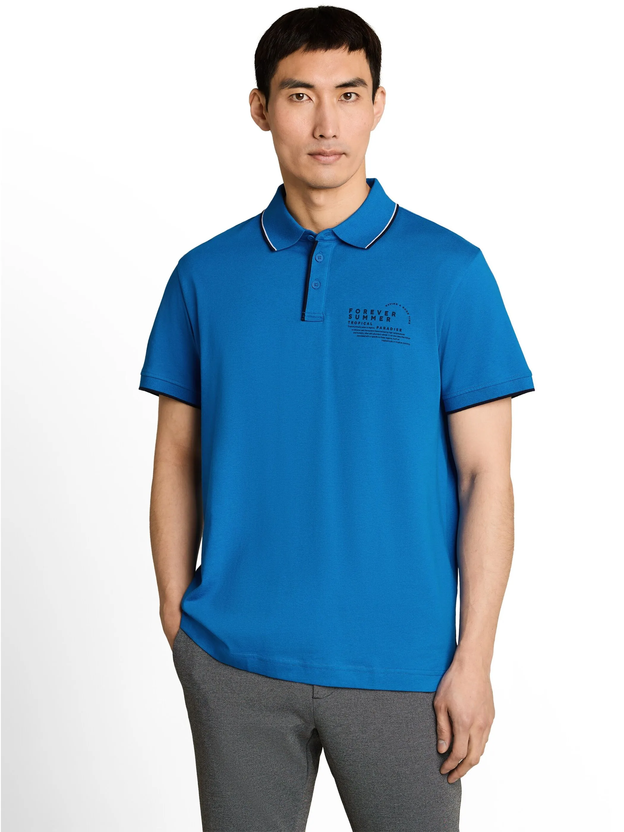 Tom Tailor 1053338 printed polo Blau 926458 40139 1