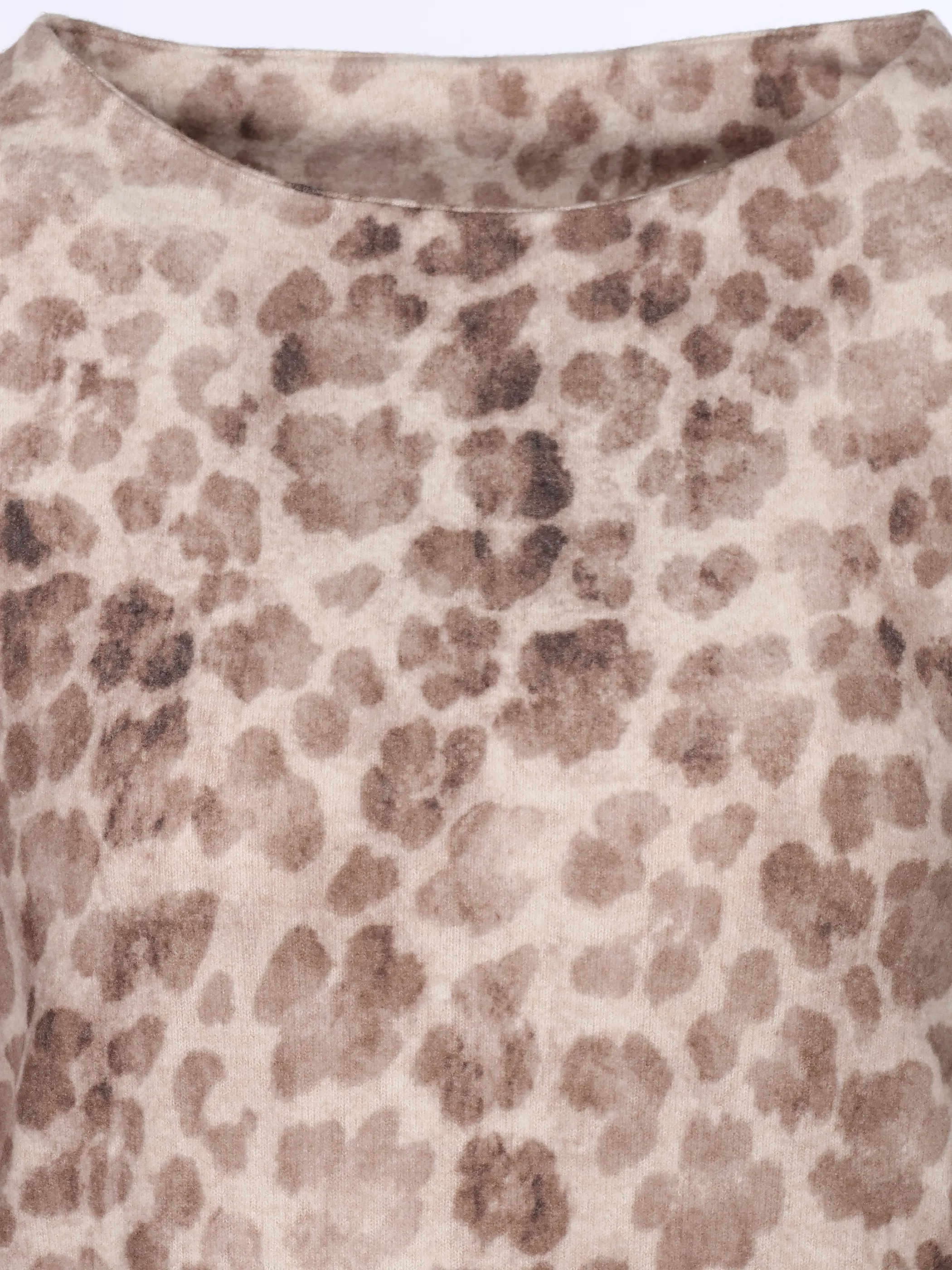 Lisa Tossa Da. Print-Flausch shirt m.Belegkragen Beige 932520 BEIGE/LEO 3