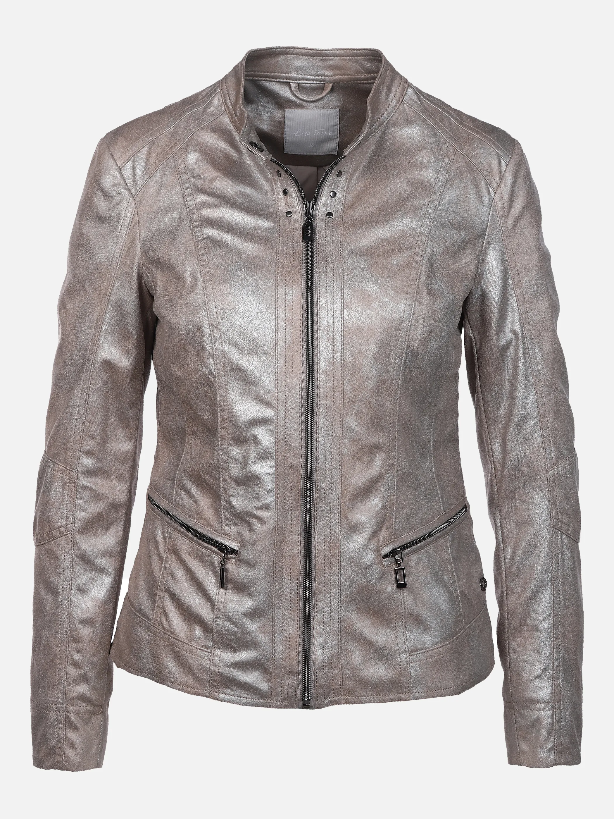 Lisa Tossa Da-Jacke in Lederoptik Braun 848466 BEIGE META 1