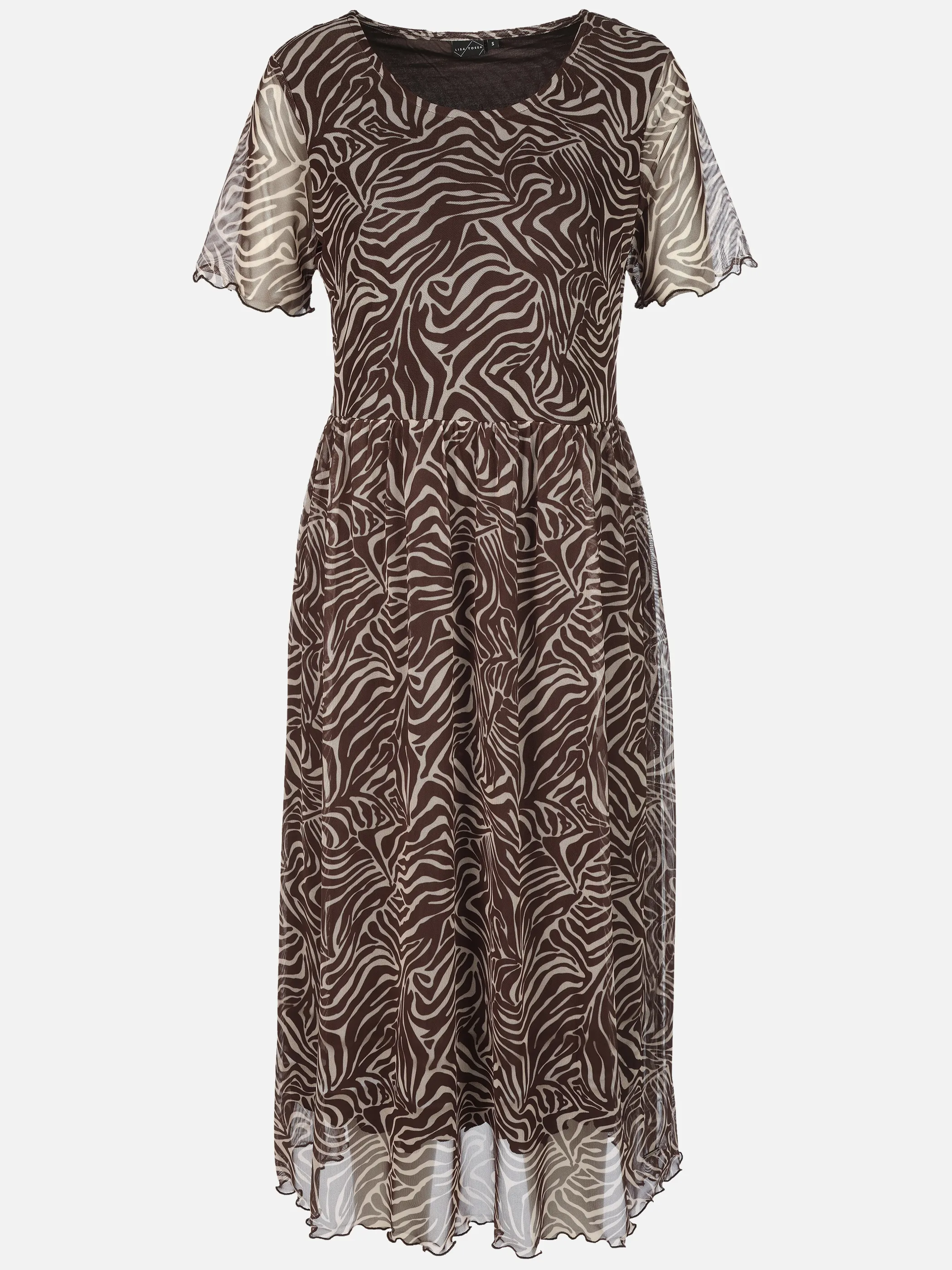 Lisa Tossa Da. Mesh-Print Kleid Braun 930790 BRAUN 1