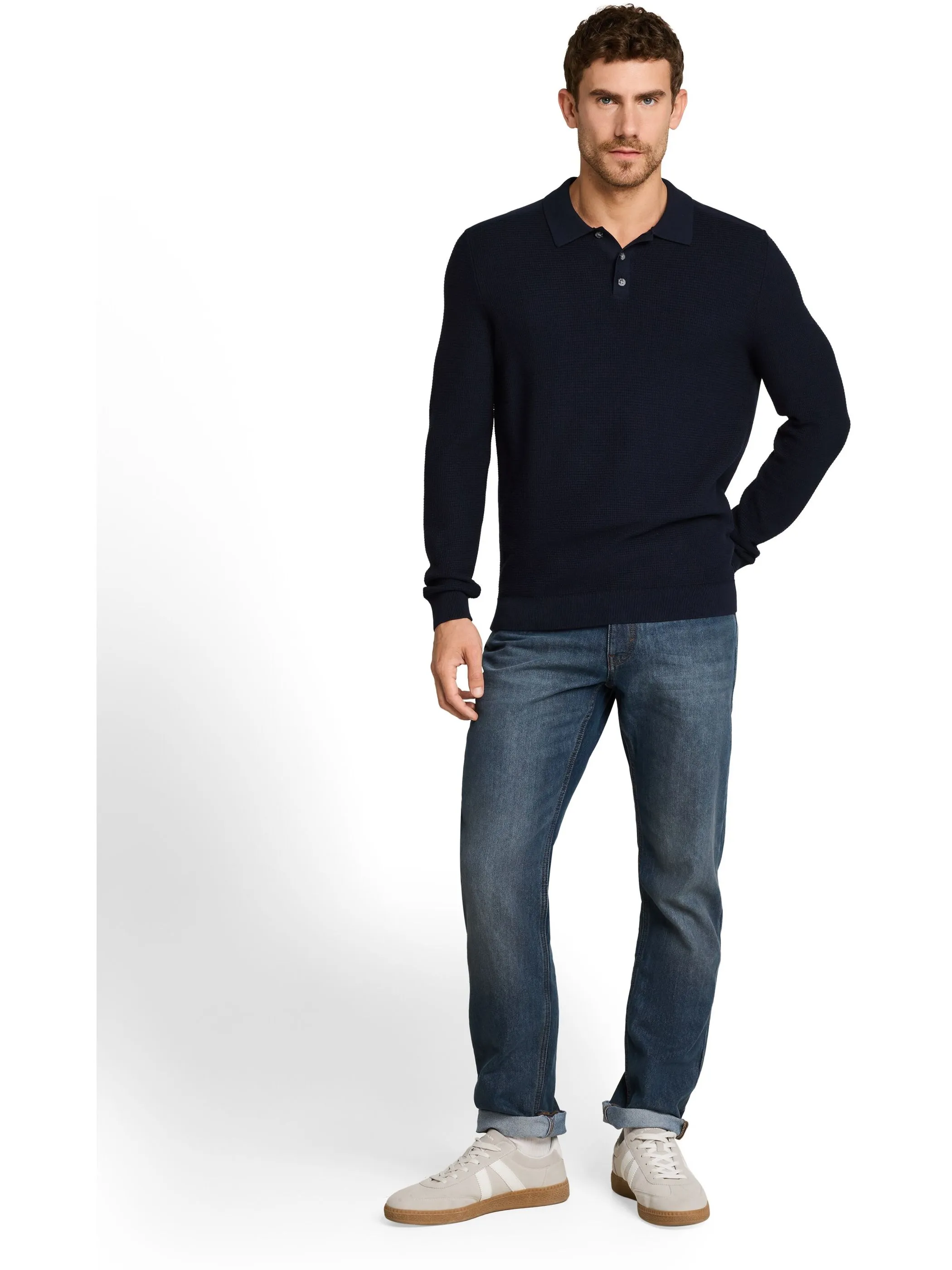 Tom Tailor 1052207 NOS structured knit polo Blau 934238 10668 4
