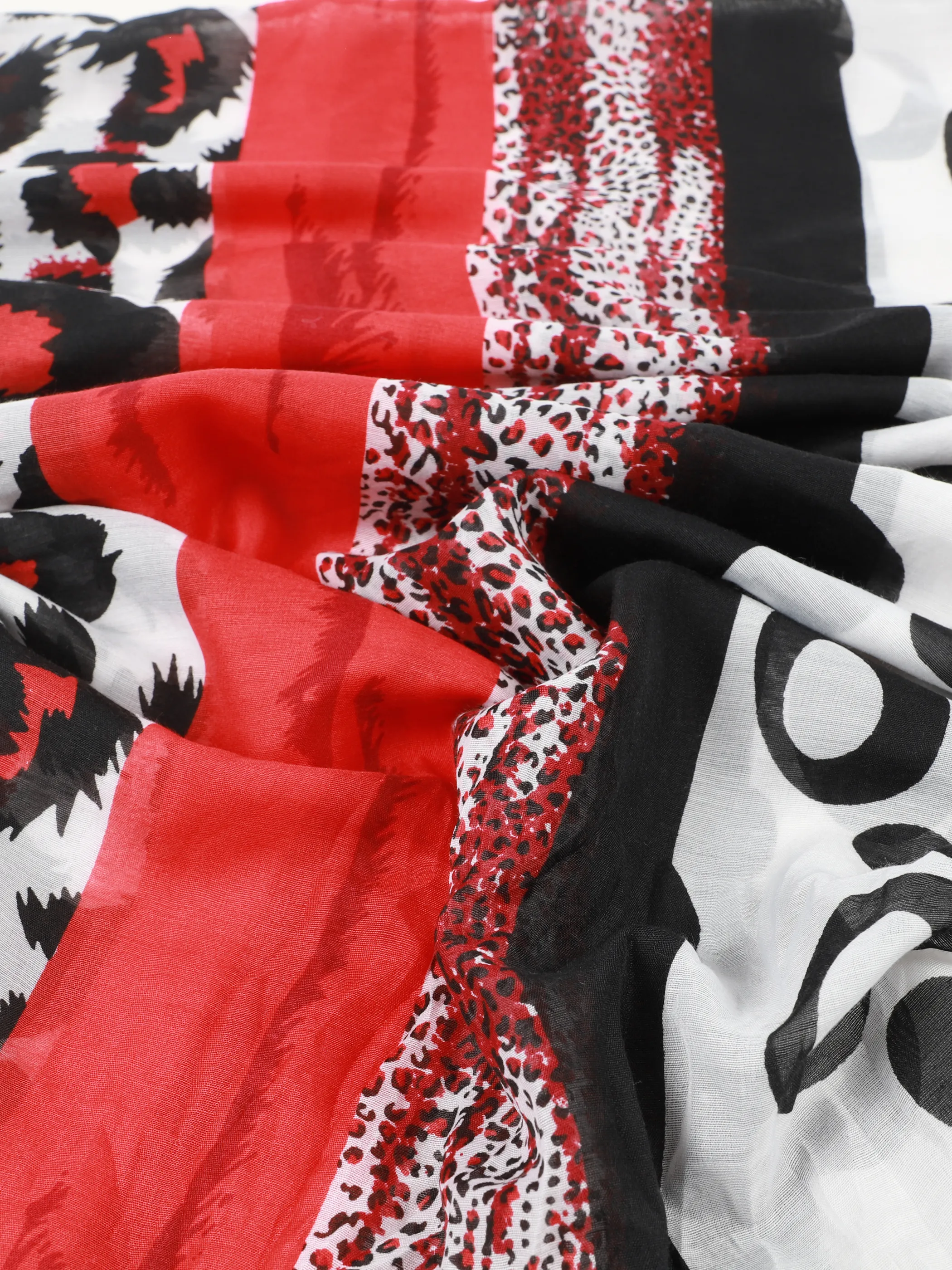 Sure Da-Loopschal mit Tier Druck Rot 906512 RED/BLACK/ 2