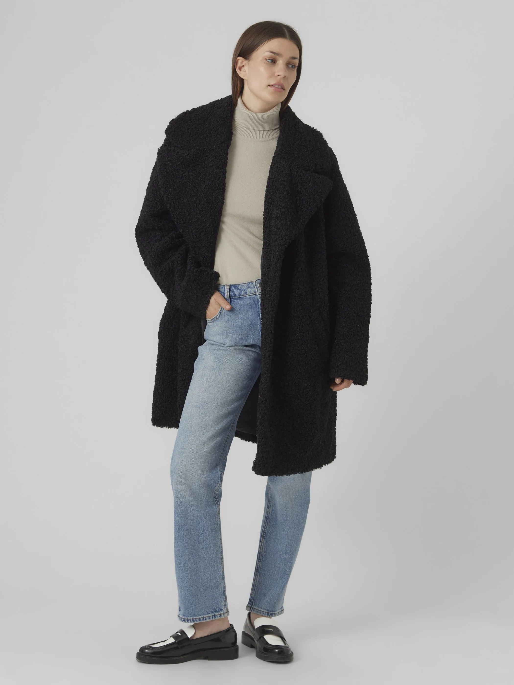 Vero Moda 10289938 VMKYLIE AW23 TEDDY CO Schwarz 887824 177868 4
