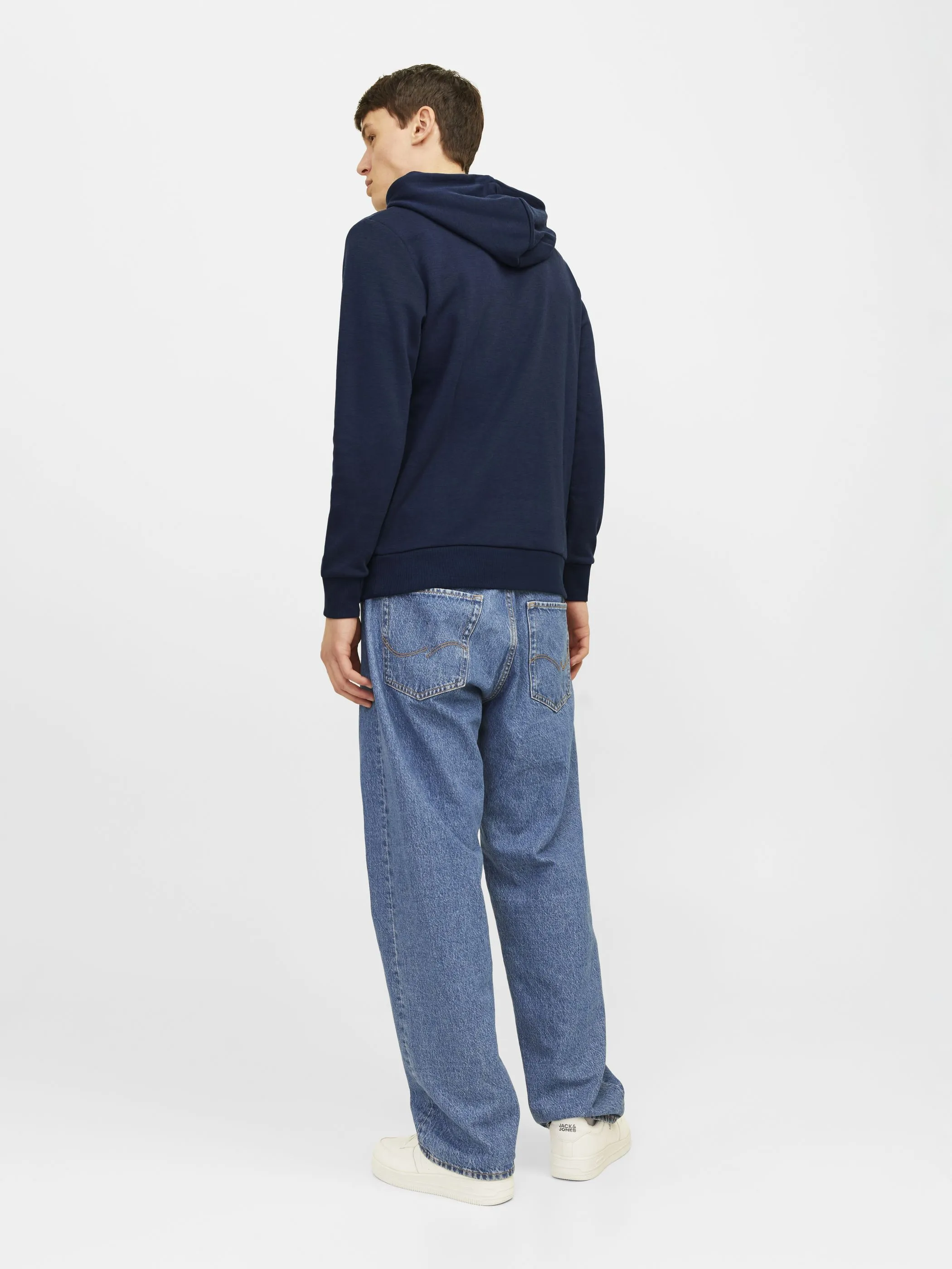 Jack Jones 12256807 JJTILEY SWEAT HOOD LN Blau 898089 175876 3