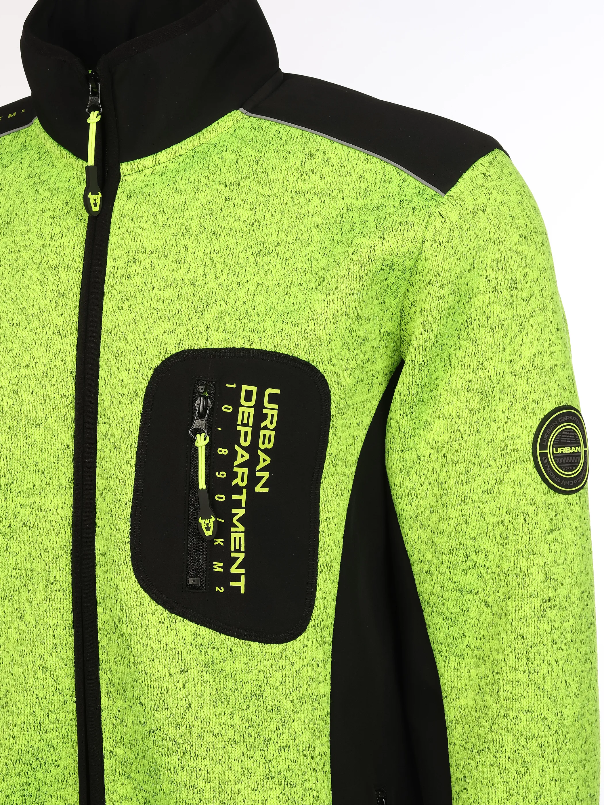 Worker He. Strickfleecejacke neon Gelb 929263 YELLOW MEL 4