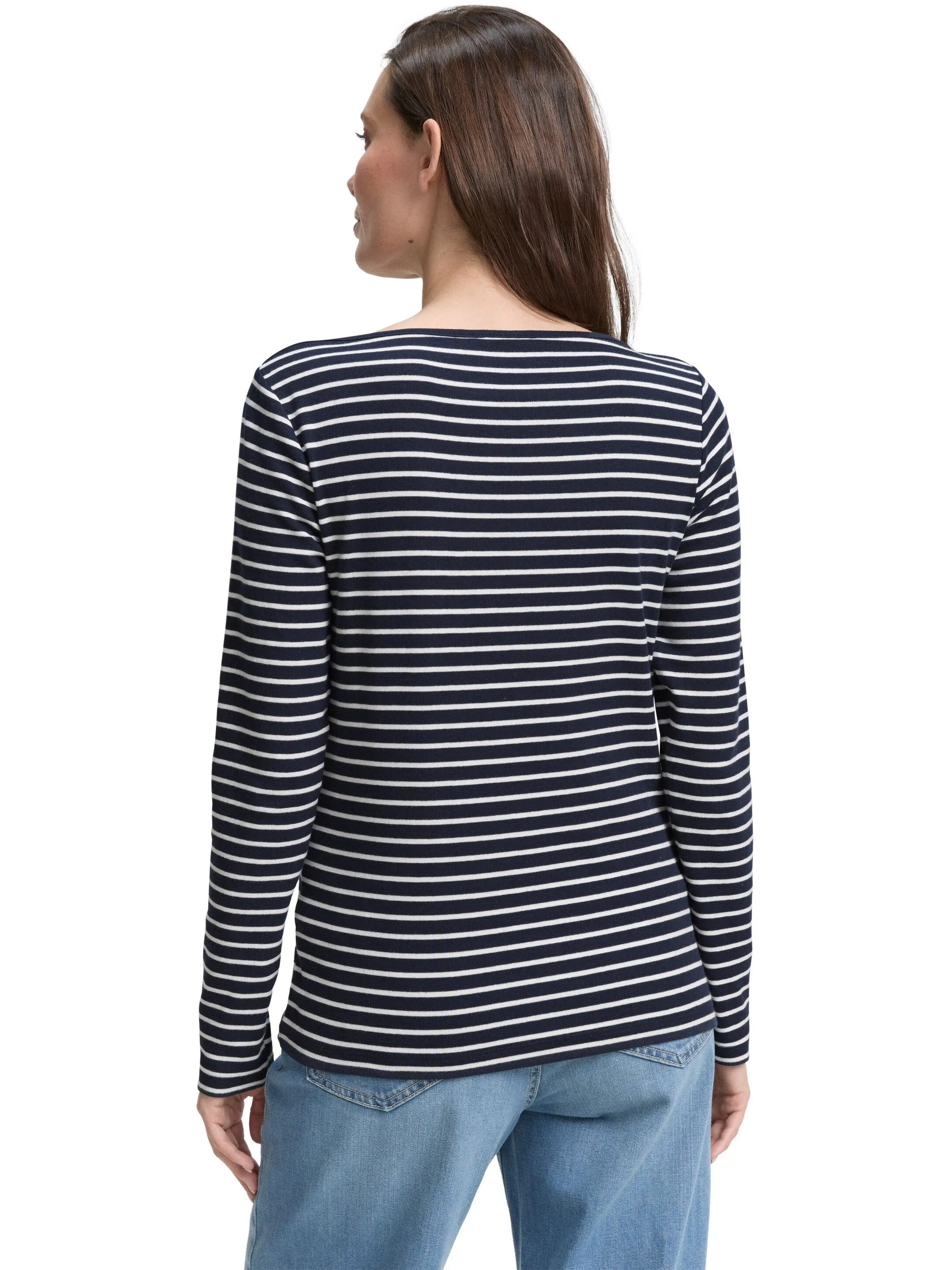 Tom Tailor 1047730 NOS T-shirt striped boatneck Blau 914537 38573 2