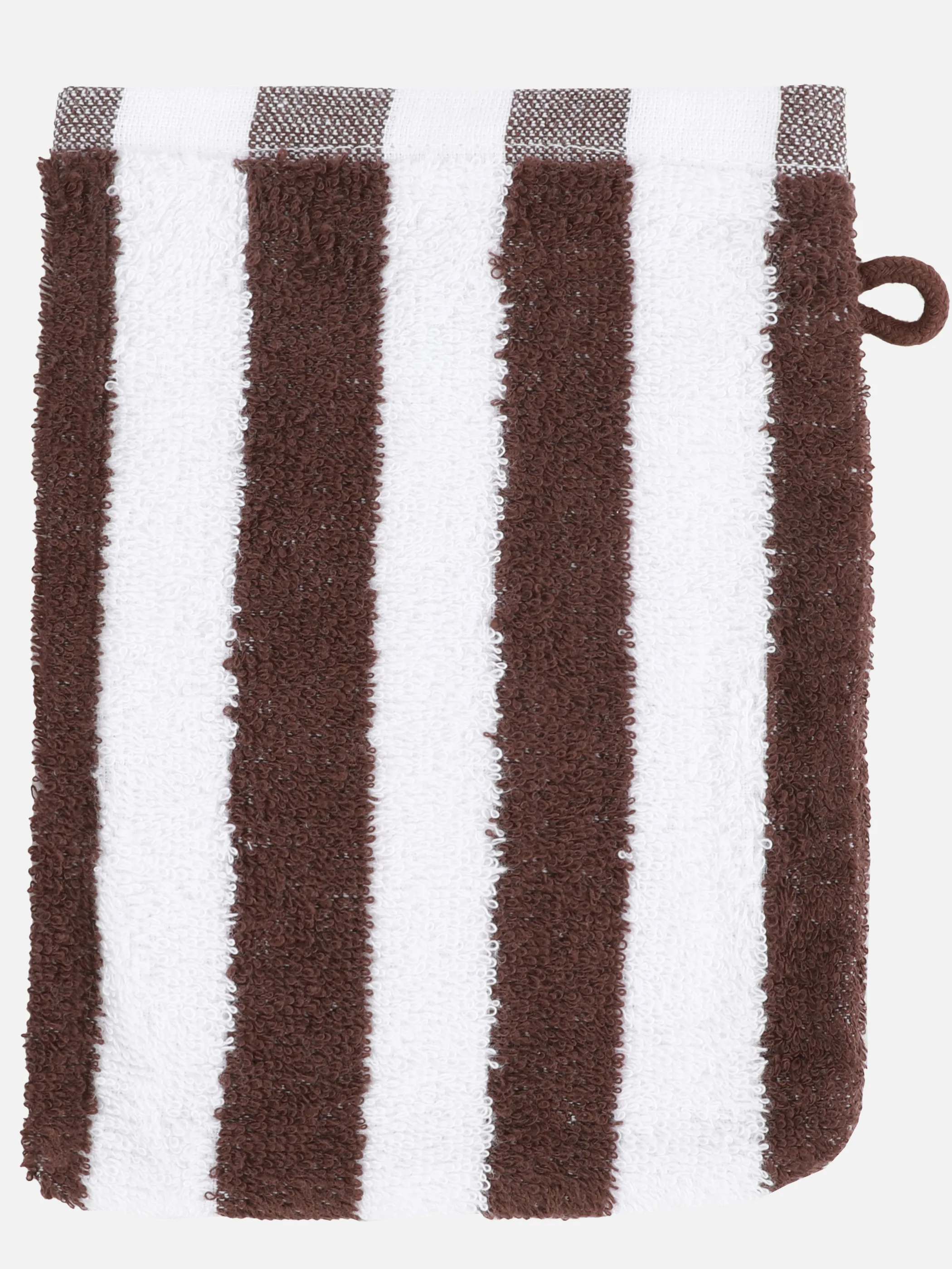 Dream House Waschhandschuh gestreift 16x21 Braun 919675 CHOCOLATE 2