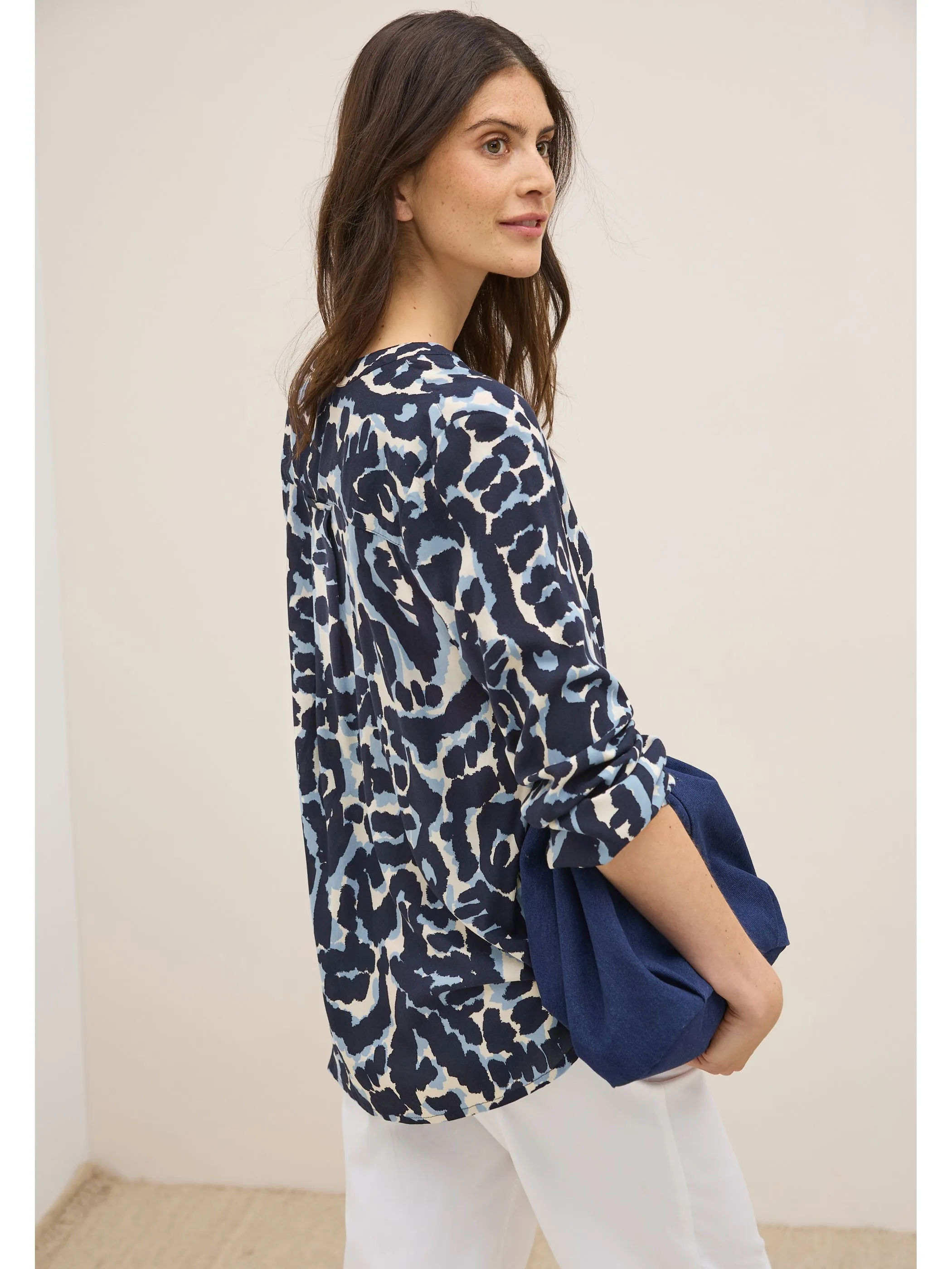 Cecil B345986 TOS AOP Blouse Blau 919249 36831 2