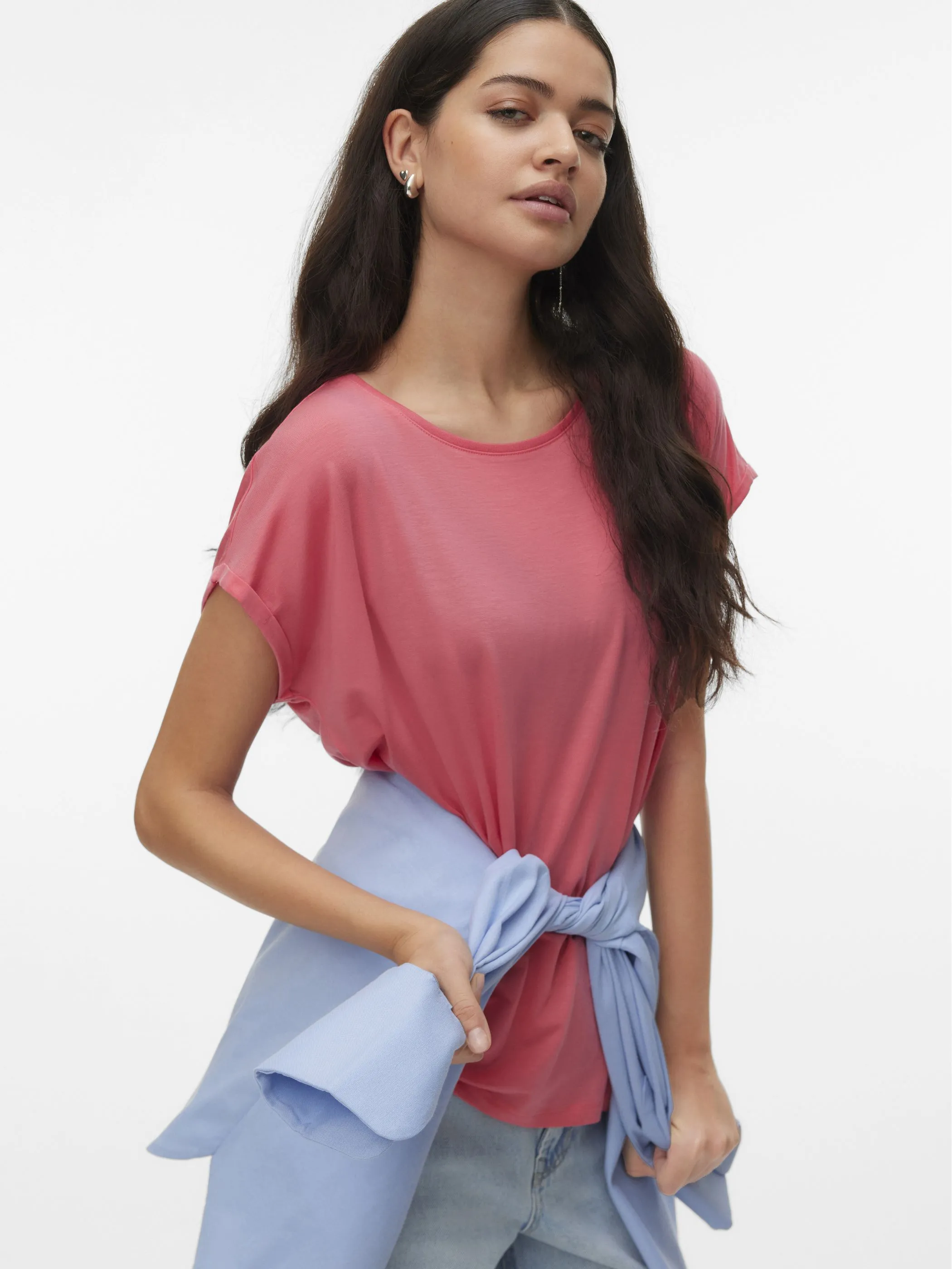 Vero Moda 10284468 VMAVA PLAIN SS TOP GA Rosa 873829 300017 5