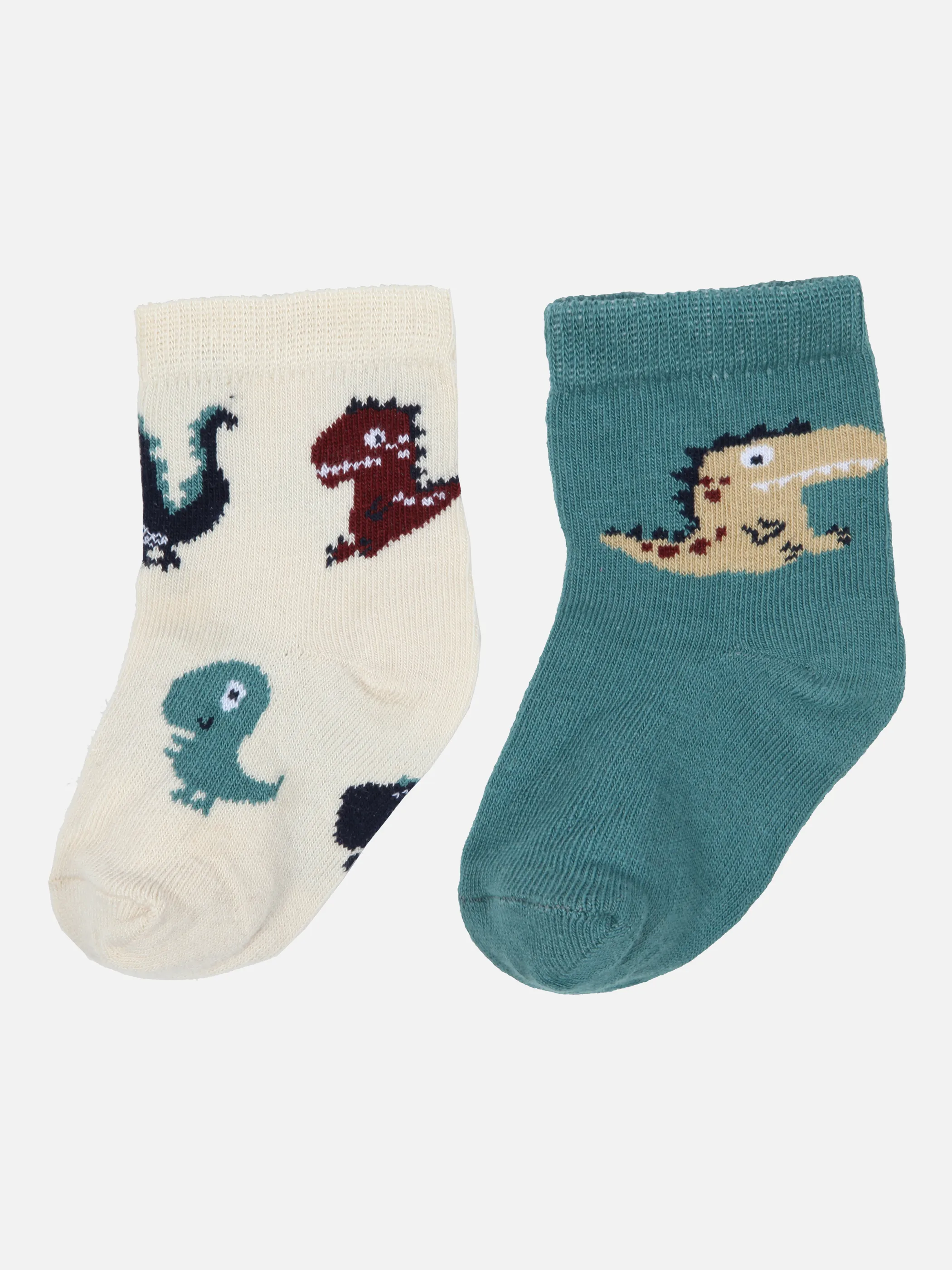 Bubble Gum Baby Boys Socken 2er Pack Dino Weiß 859401 OFFWHITE/T 2
