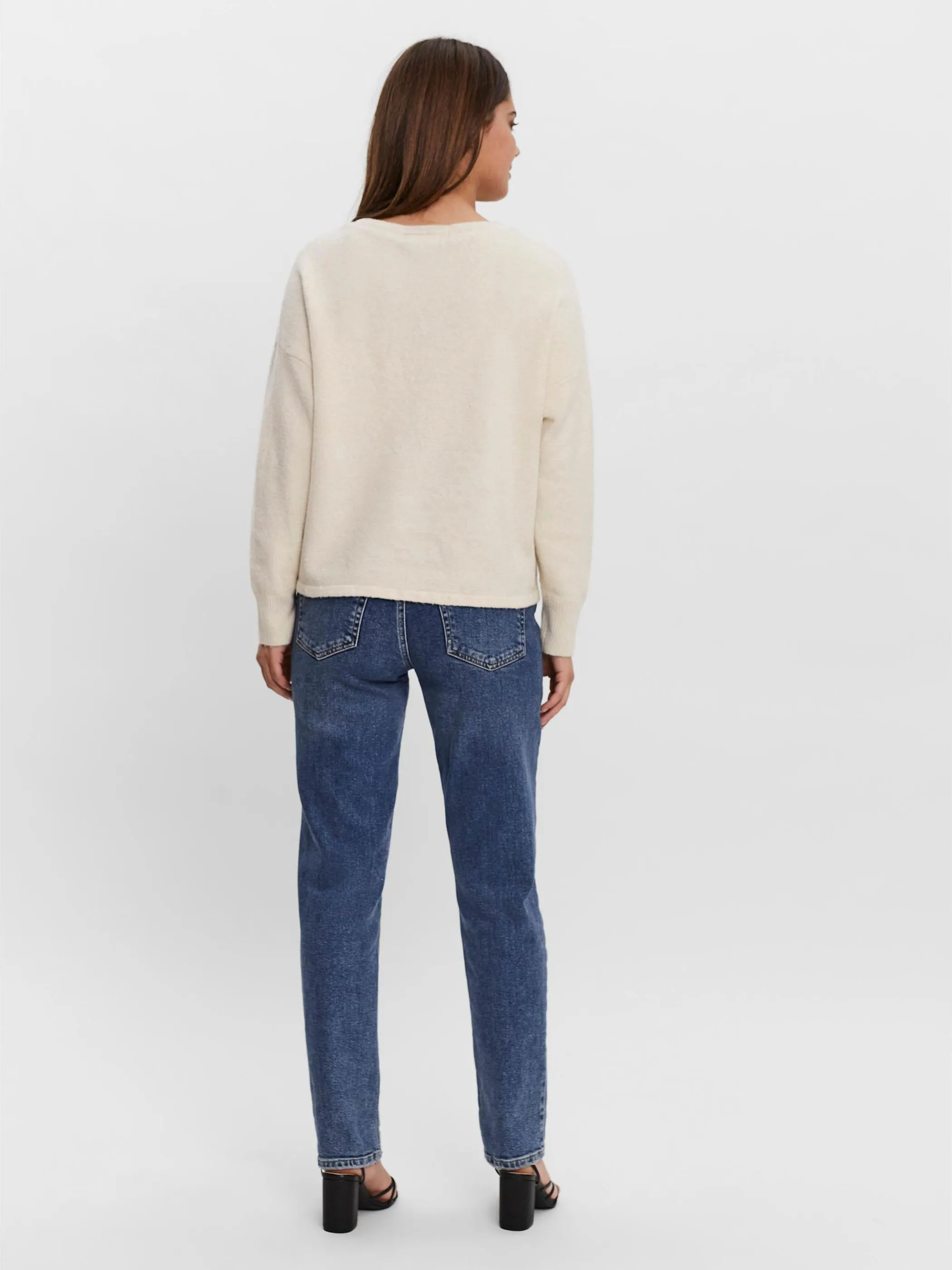 Vero Moda 10252090 VMDOFFY LS V-NECK BLO Weiß 854396 222913001 3