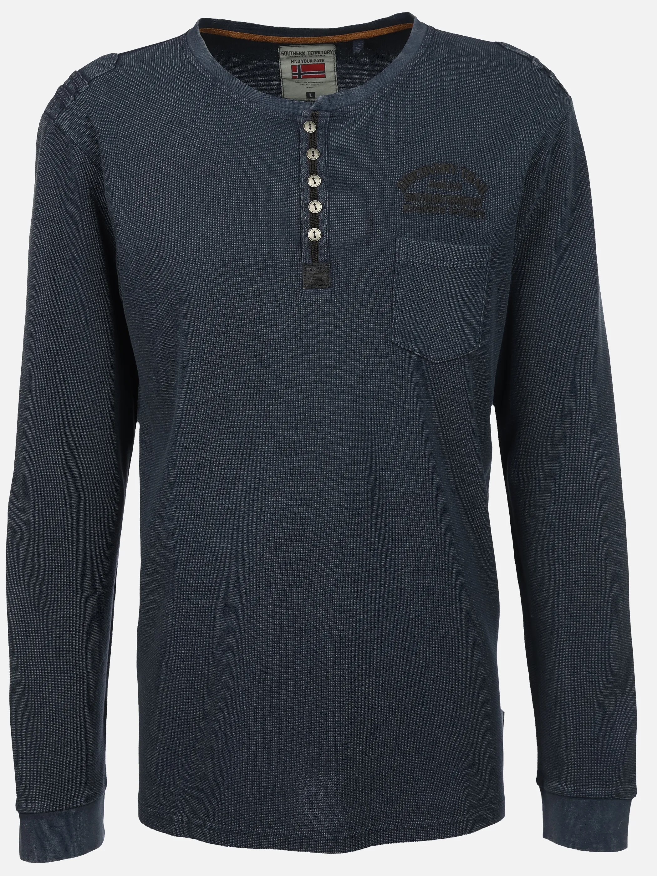 Southern Territory He. Henleyshirt 1/1 Arm waffle Blau 929629 NAVY 1