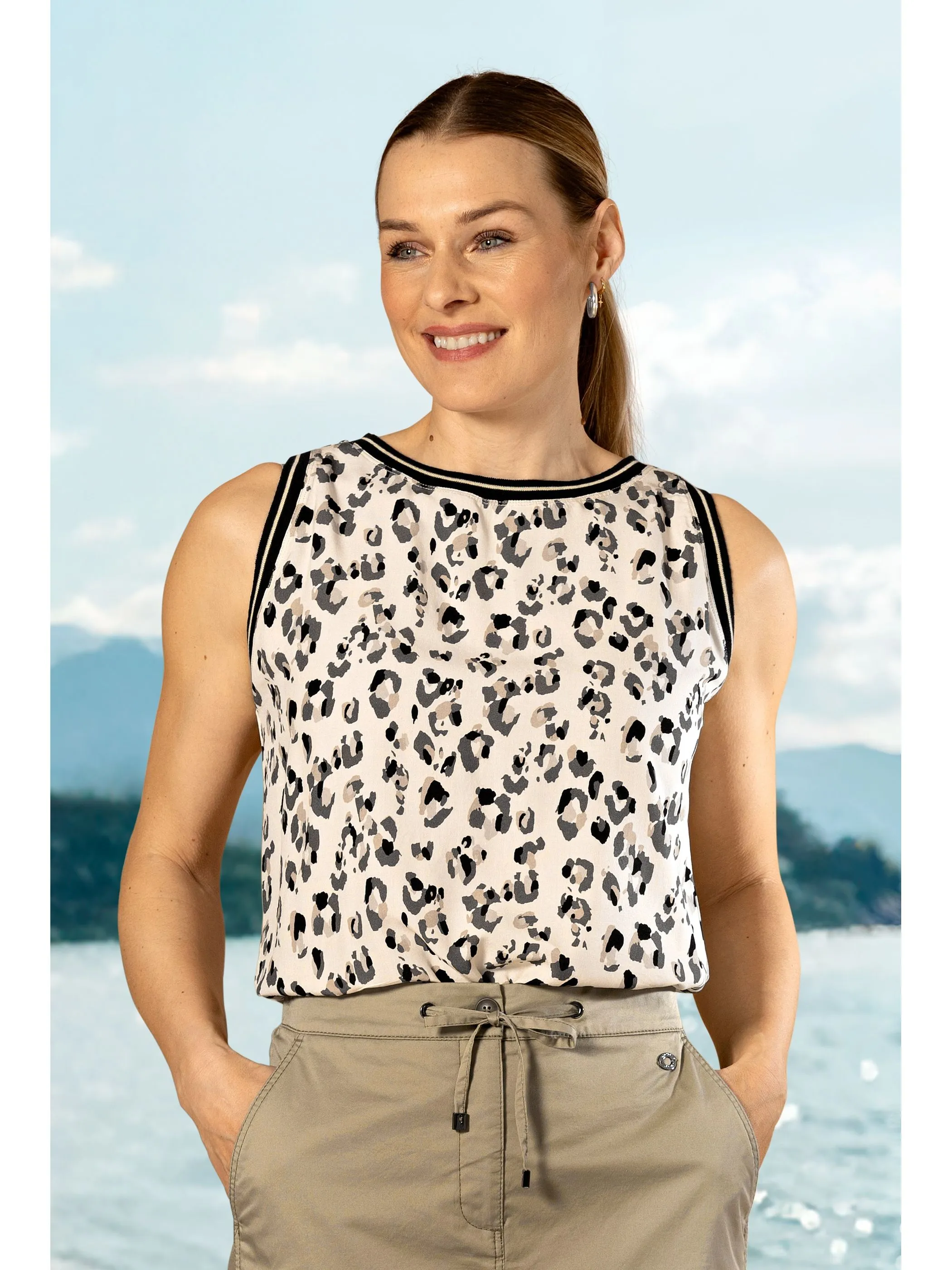 Lisa Tossa Da-Top m. Leoprint Weiß 914888 OFF/LEO