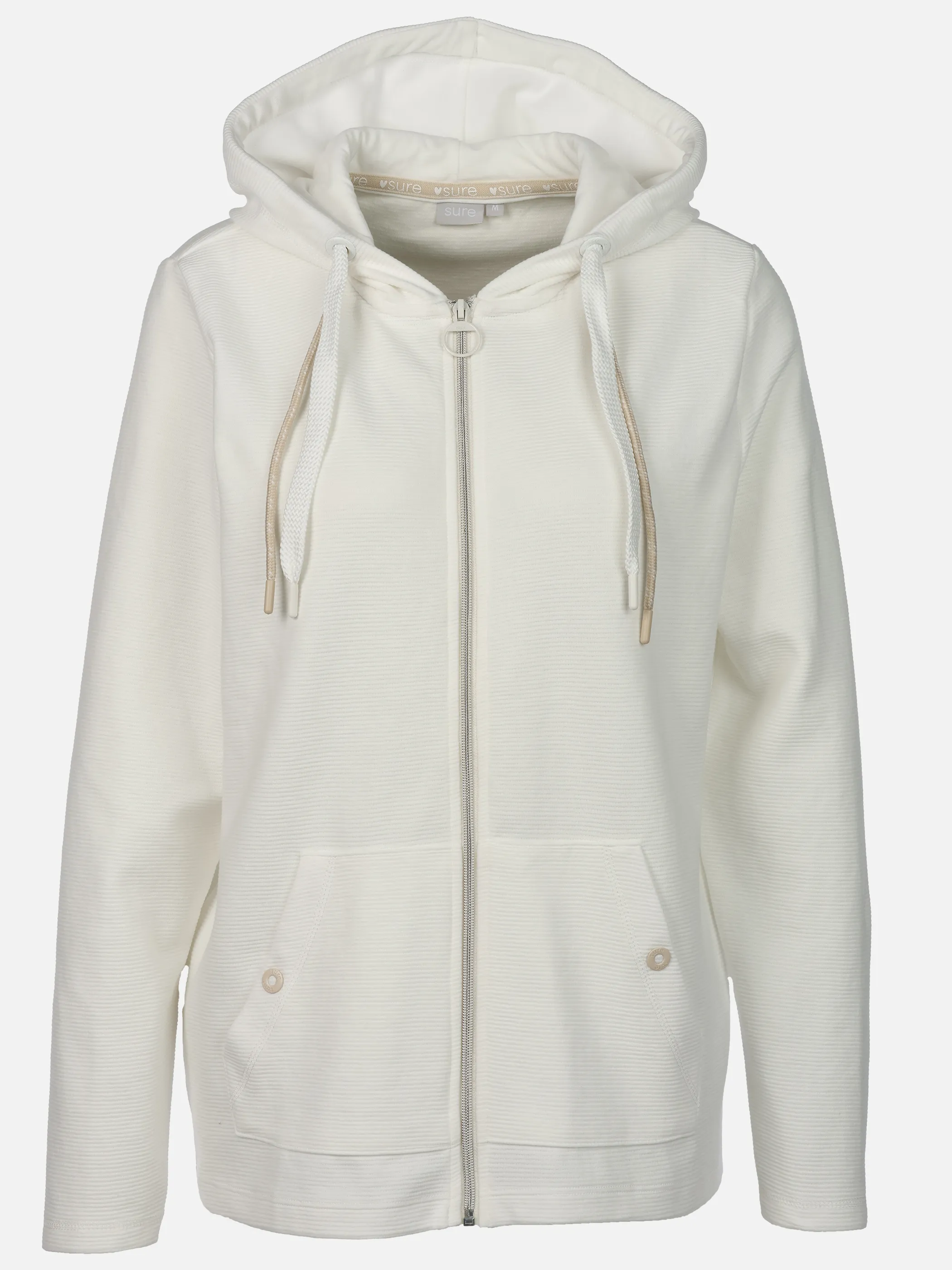 Sure Da-Sweatcardigan m. Kapuze Weiß 920887 WHITE 1