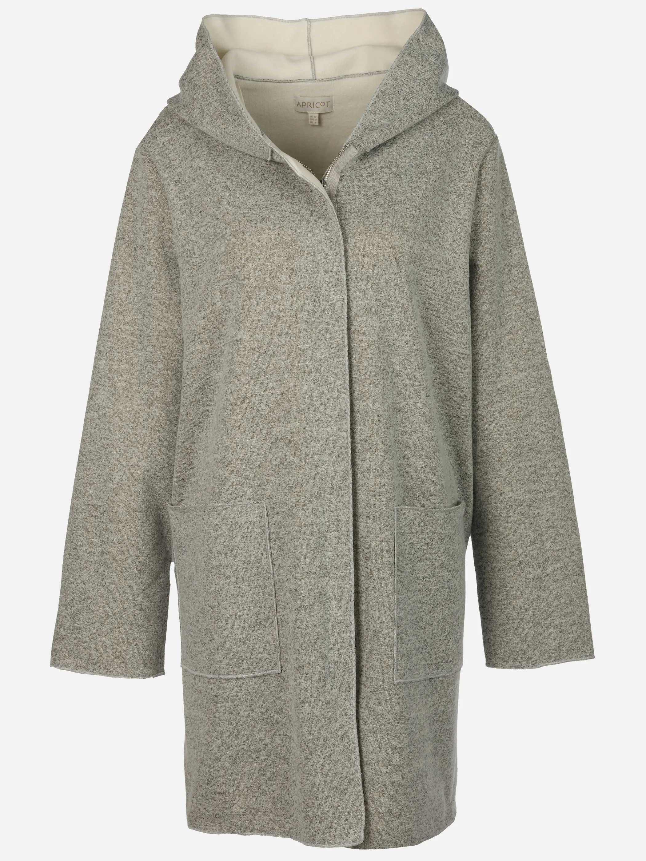 Apricot 591264 Apricot 2 Pockets Longline Hooded Coat Grau 908395 GRY 1