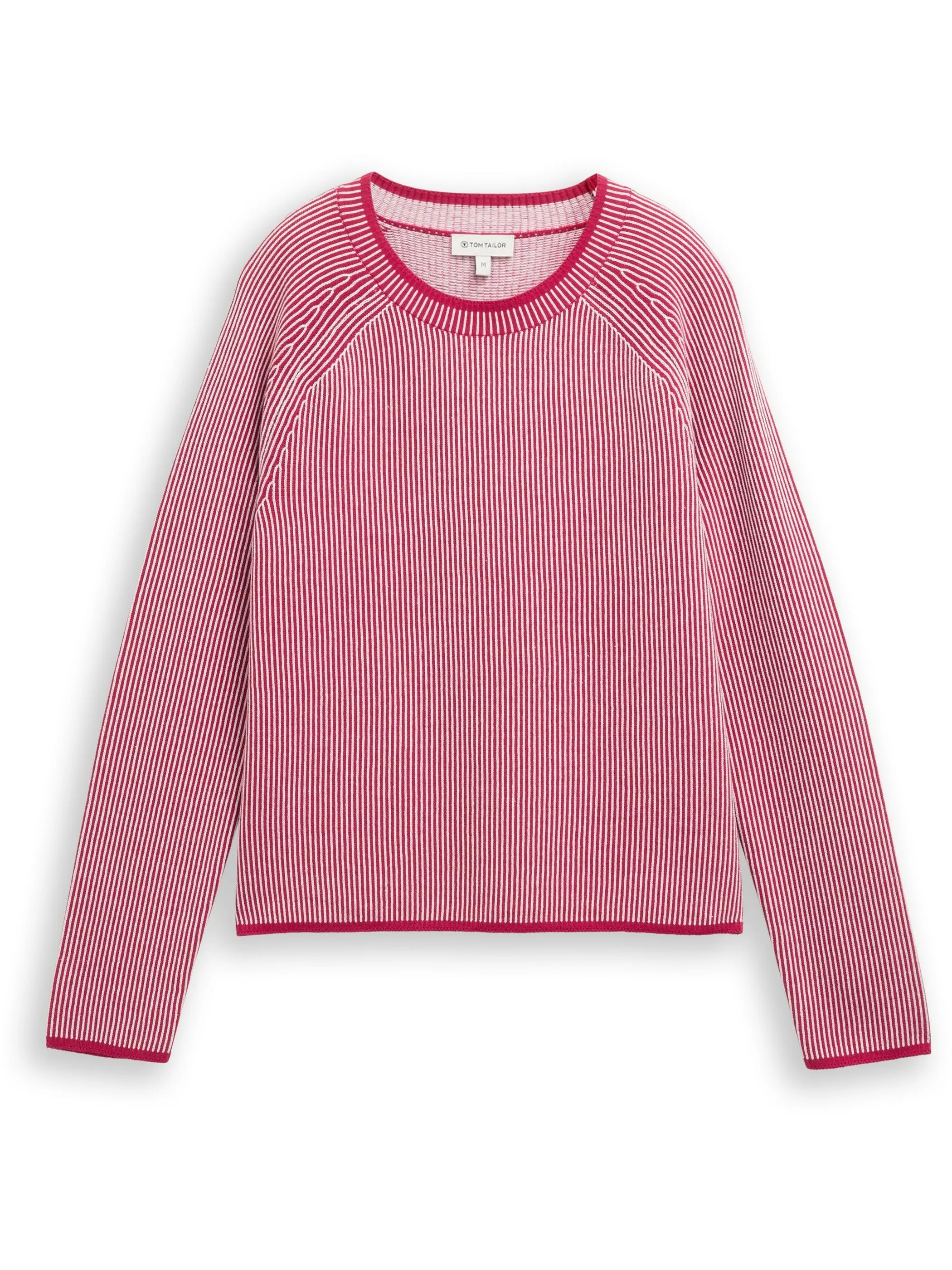 Tom Tailor 1049187 knit striped crewneck Pink 919040 39243 1