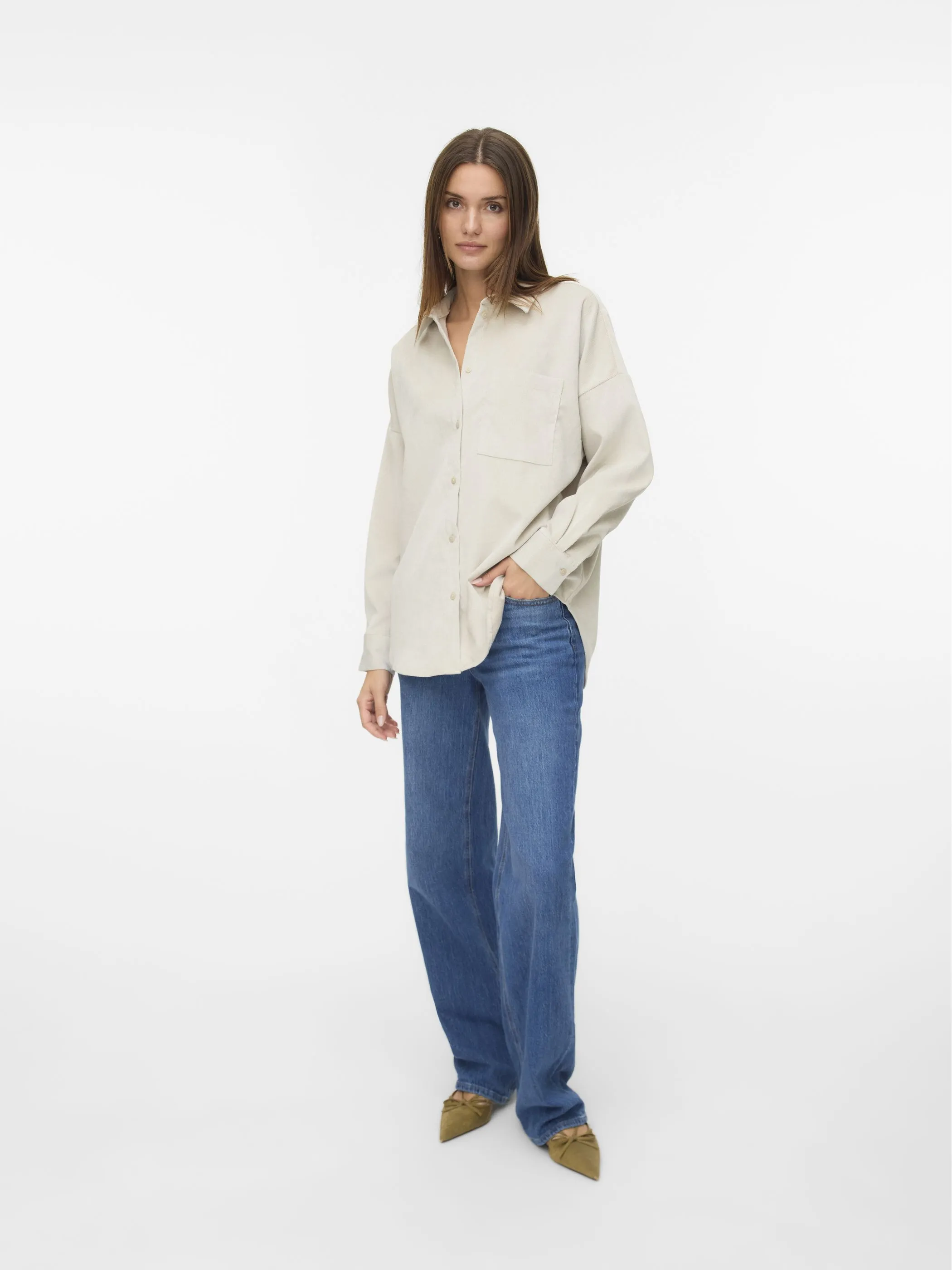 Vero Moda 10317194 VMSANNE COURDEROY LS Grau 915268 195780 4