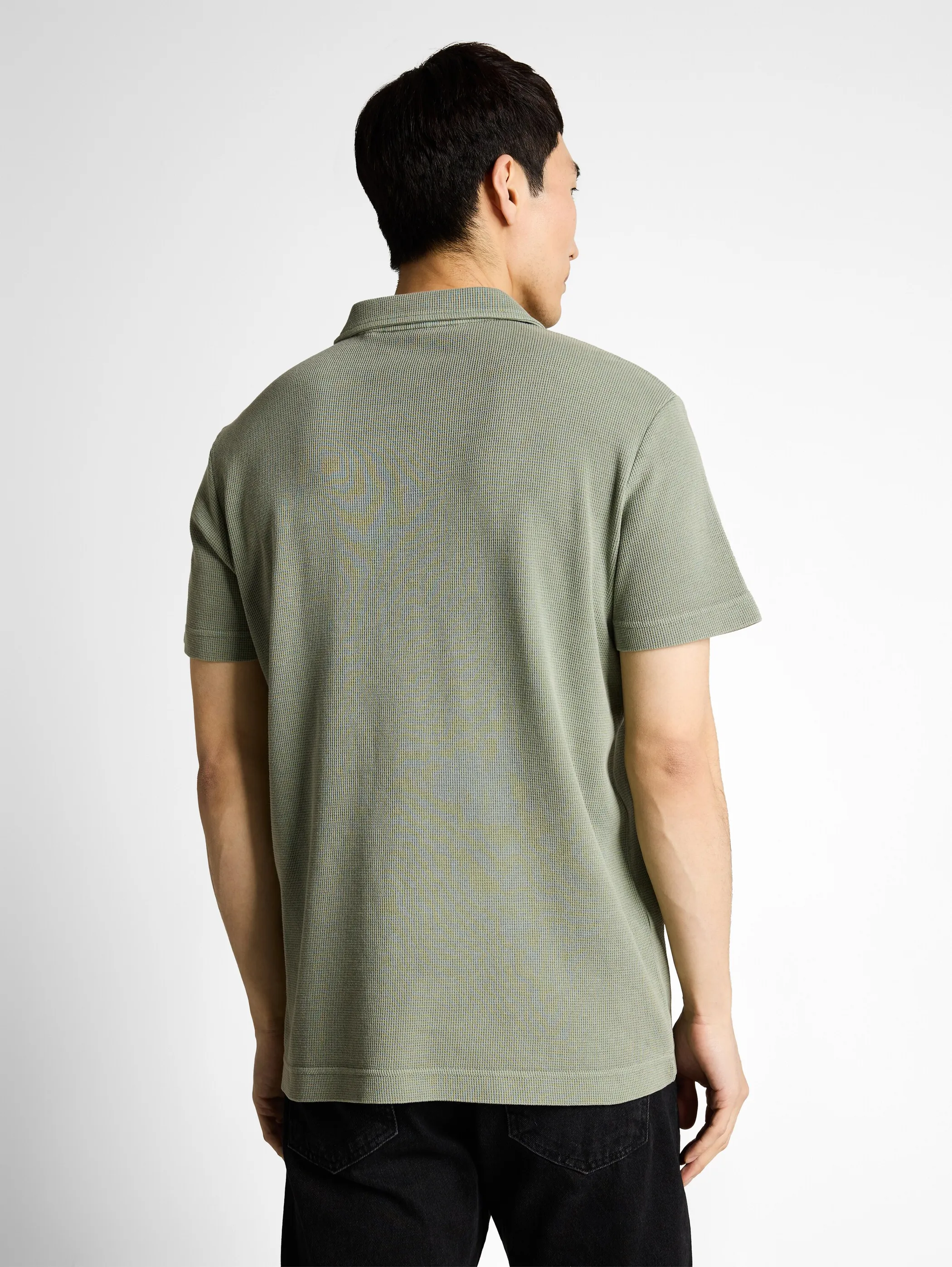 Tom Tailor 1050198 garment dye resort collar polo Grün 922113 10767 2