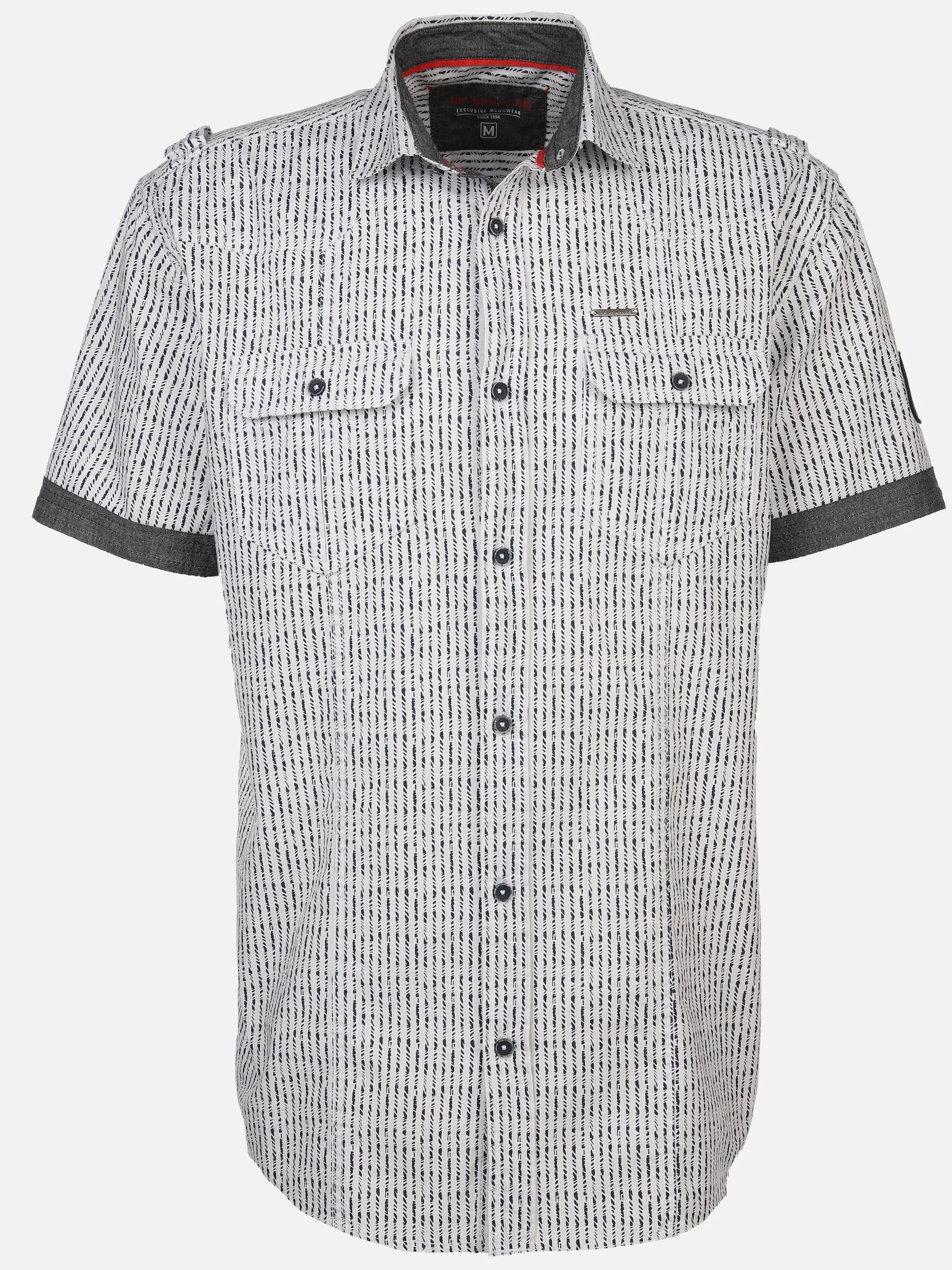 Jim Spencer He. Freizeithemd 1/2 Arm slub Weiß 892218 WHITE STRI 1 Jim Spencer He. Freizeithemd 1/2 Arm slub Weiß 892218 WHITE STRI 1