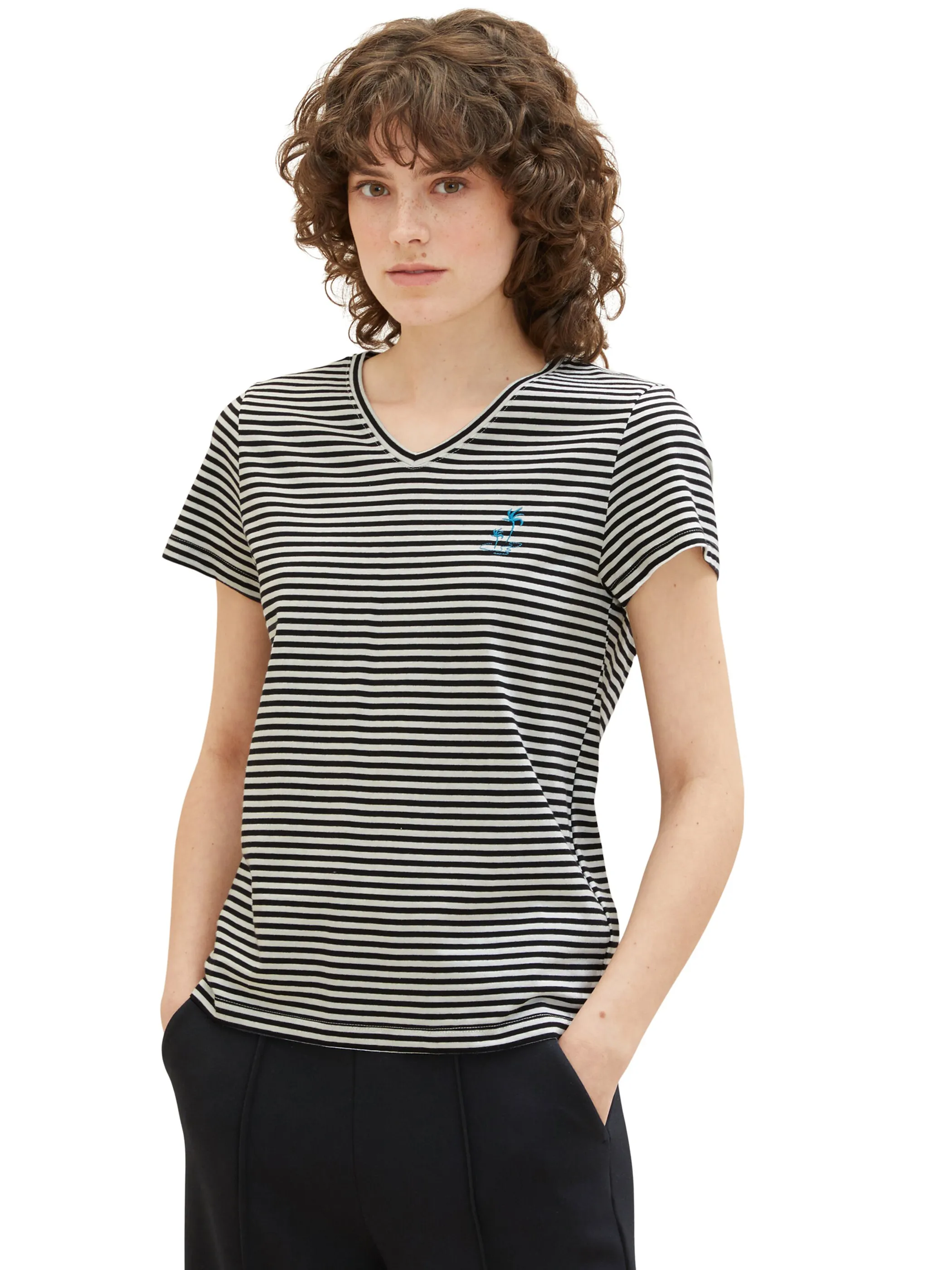 Tom Tailor 1036889 T-shirt v-neck Schwarz 880273 32152 4 Tom Tailor 1036889 T-shirt v-neck Schwarz 880273 32152 4