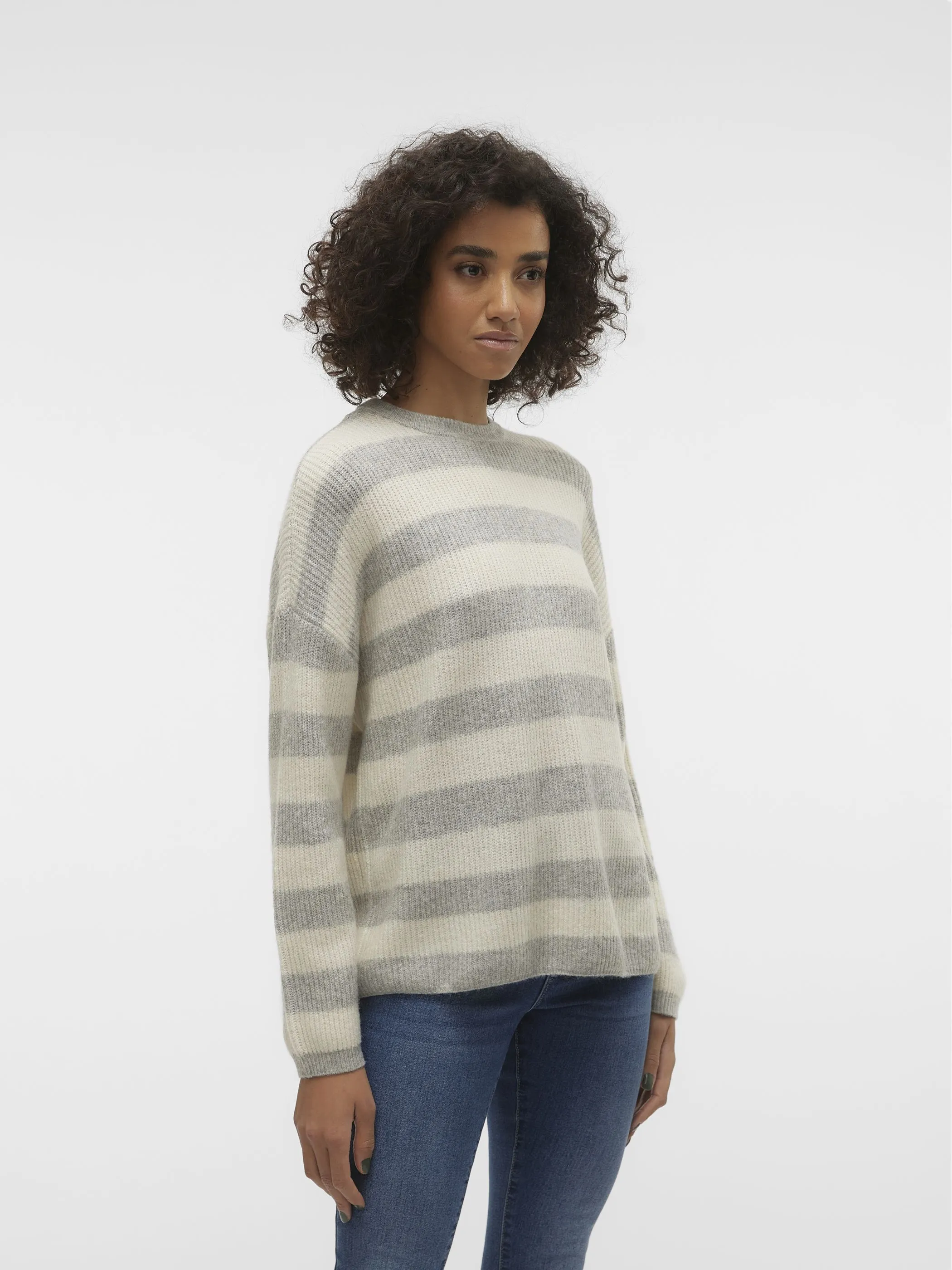 Vero Moda 10304688 VMNATAHLIE LS O-NECK Grau 896760 178994002 2