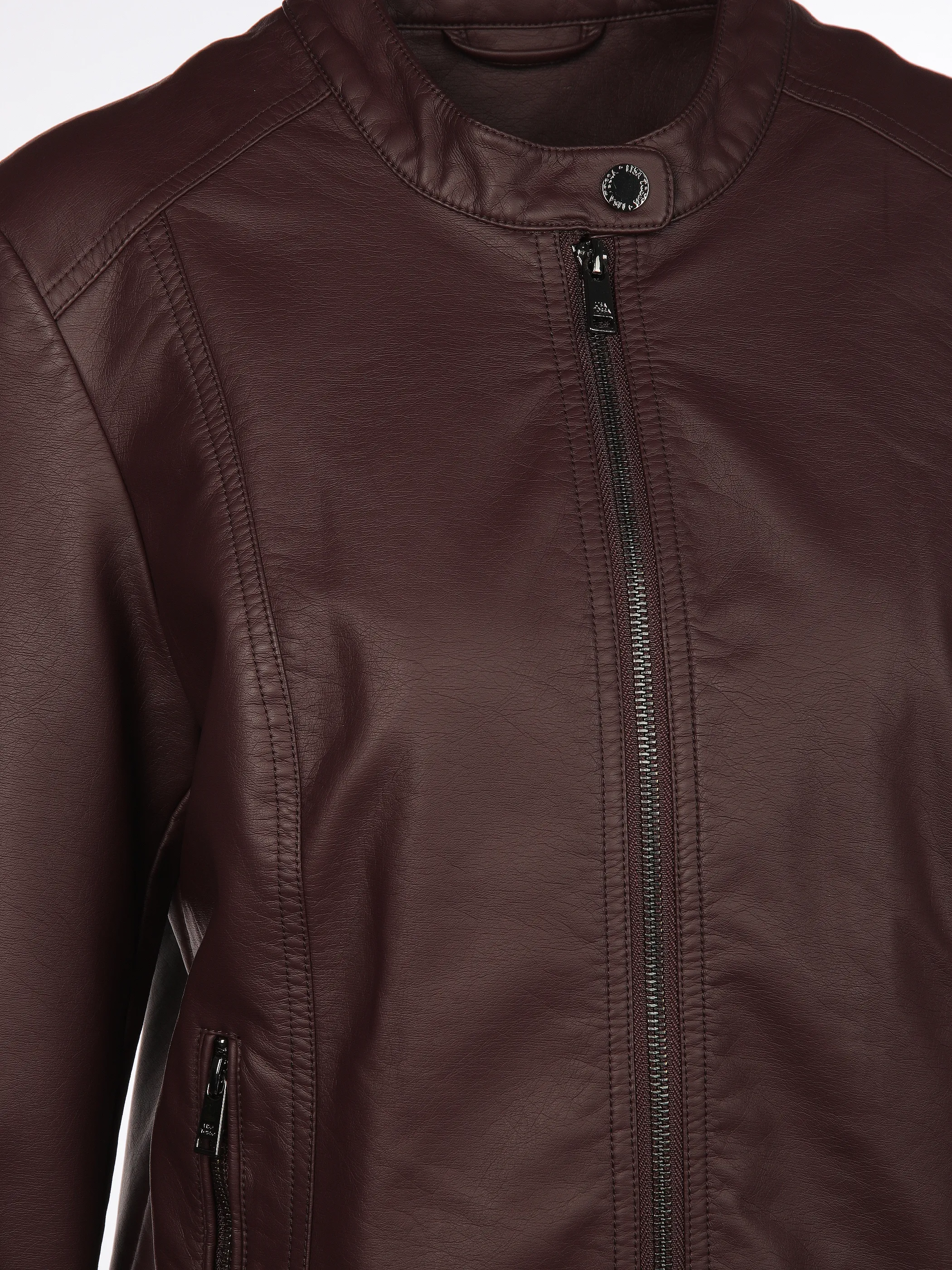 Lisa Tossa Da-Kunstlederjacke m. Stehkrag Rot 904275 BORDEAUX 4