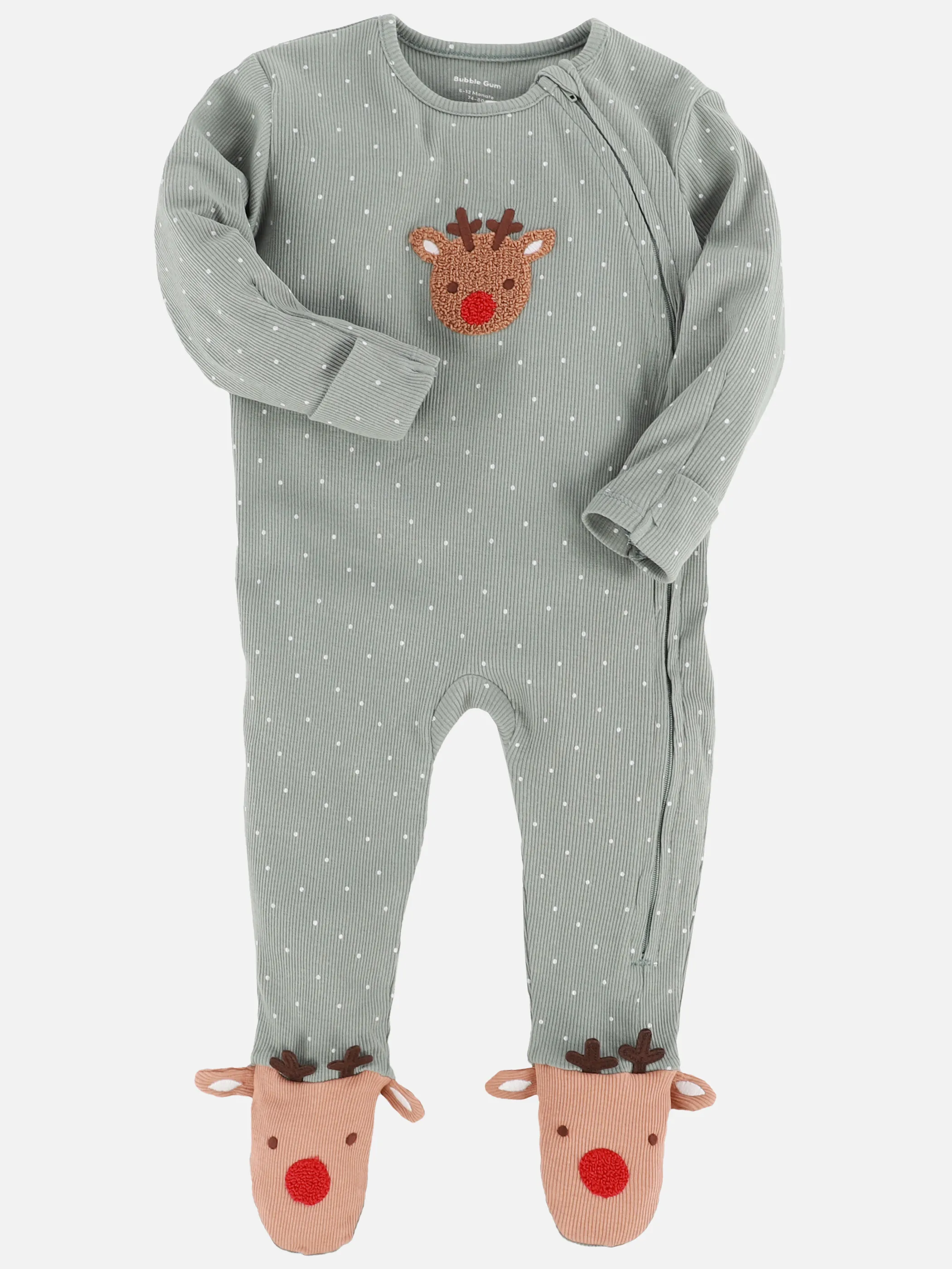 Bubble Gum BU Weihnachts-Pyjama mit Rentier-Appli in grün Grün 916319 GRÜN 1