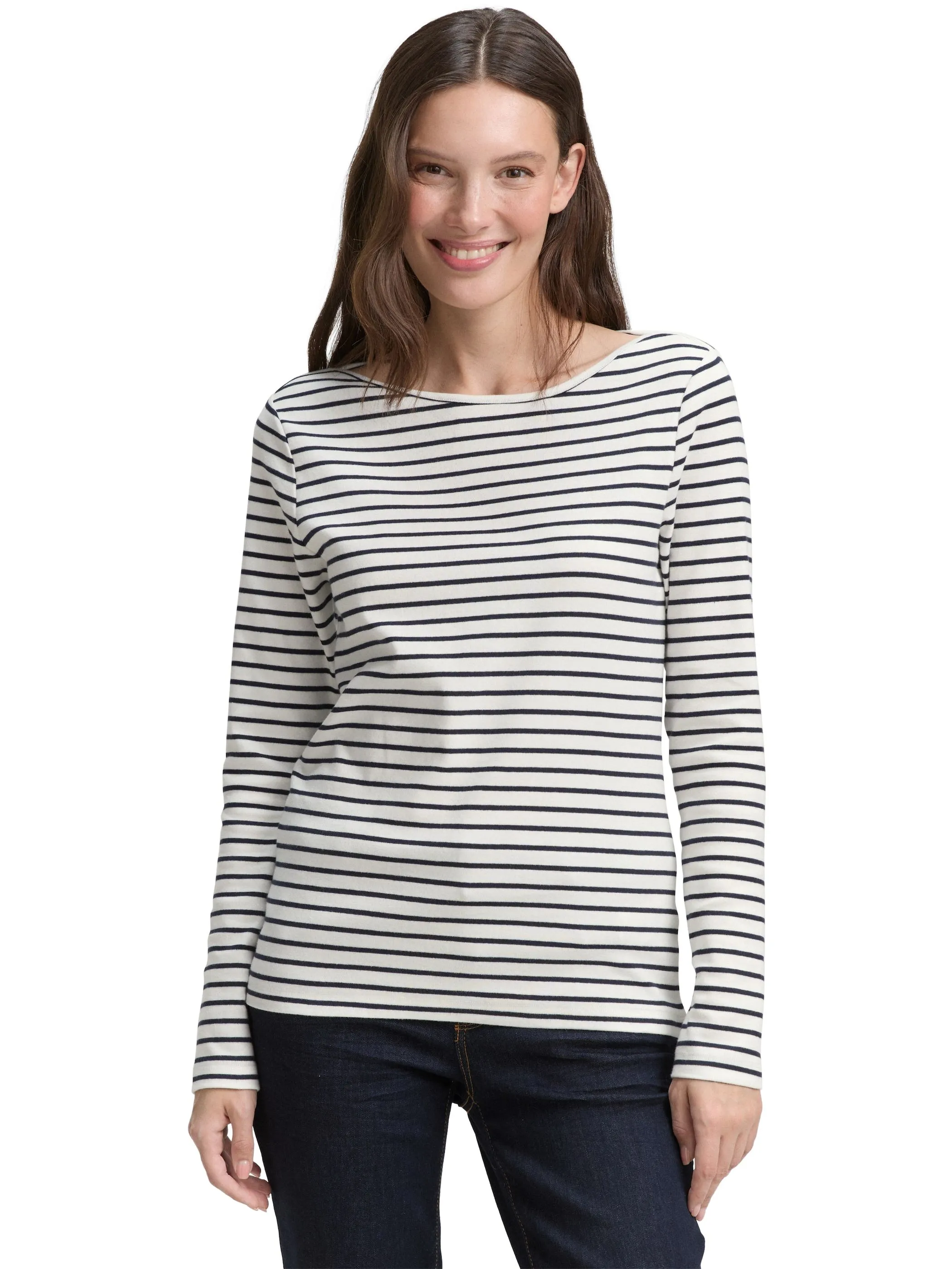 Tom Tailor 1047730 NOS T-shirt striped boatneck Weiß 914537 38585 4