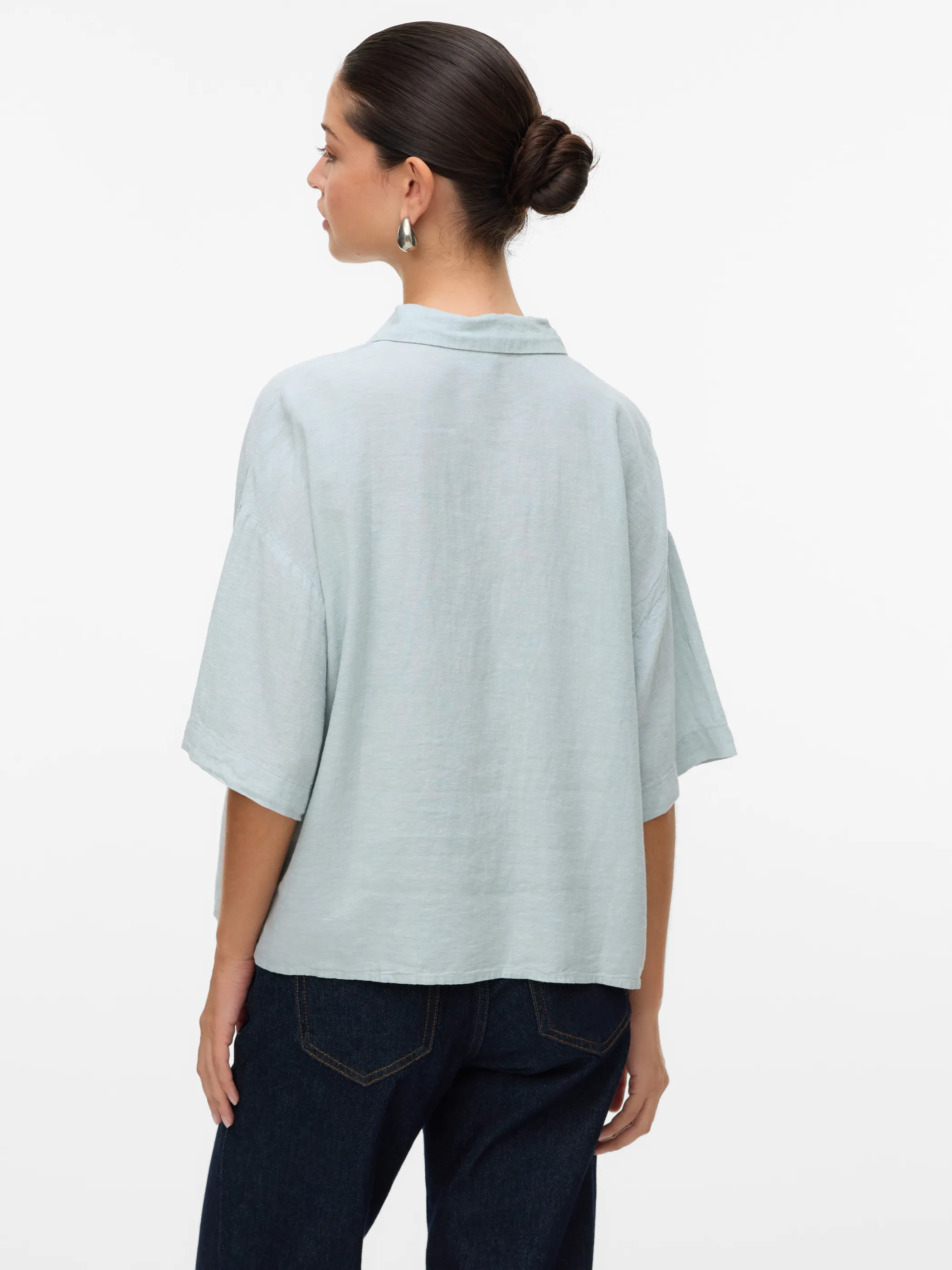 Vero Moda 10306820 VMLINN 2/4 SHORT SHIR Blau 904300 294075007 2 Vero Moda 10306820 VMLINN 2/4 SHORT SHIR Blau 904300 294075007 2