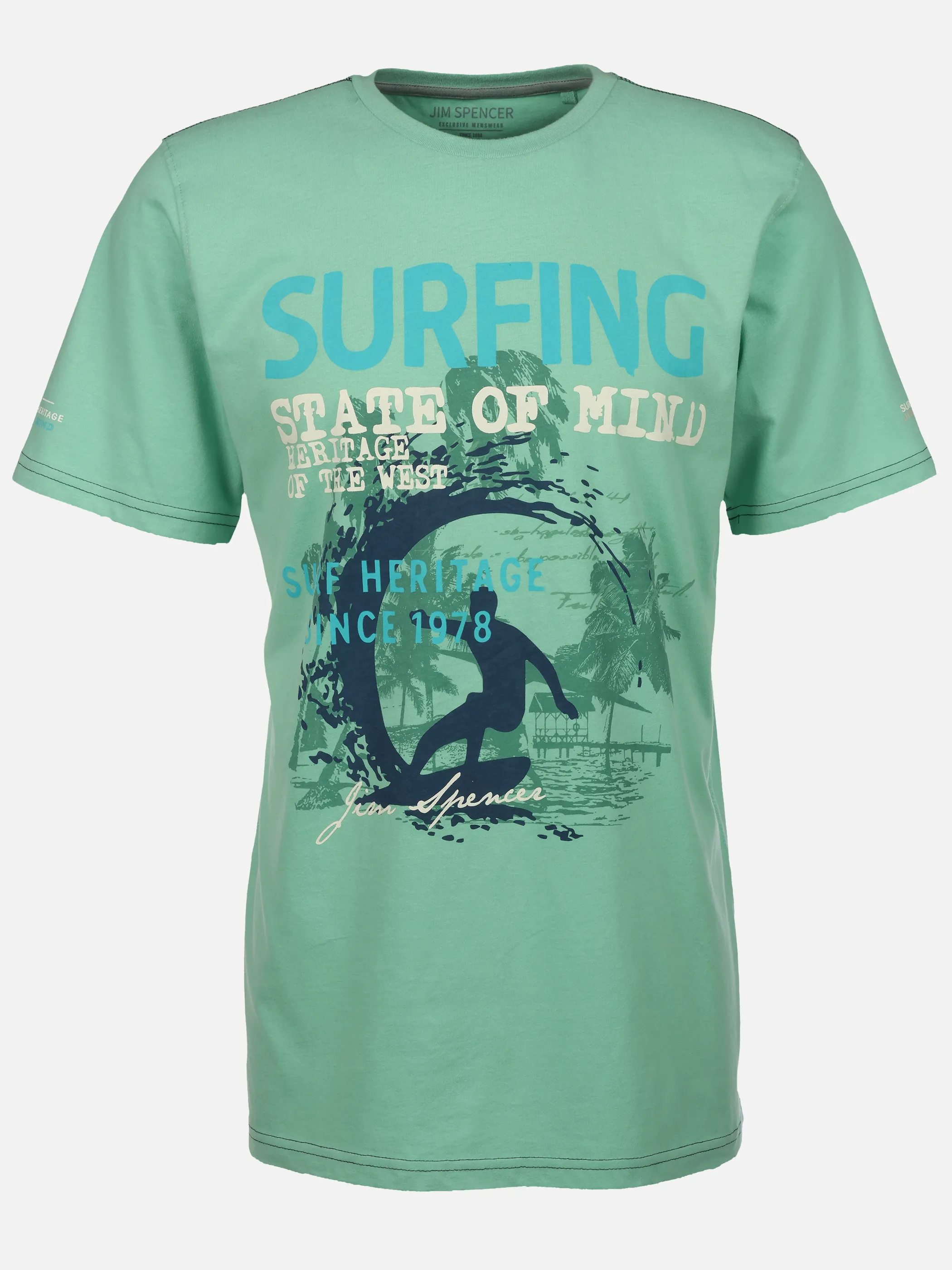 Jim Spencer He. T-Shirt 1/2 Arm print Blau 926456 AQUA 1