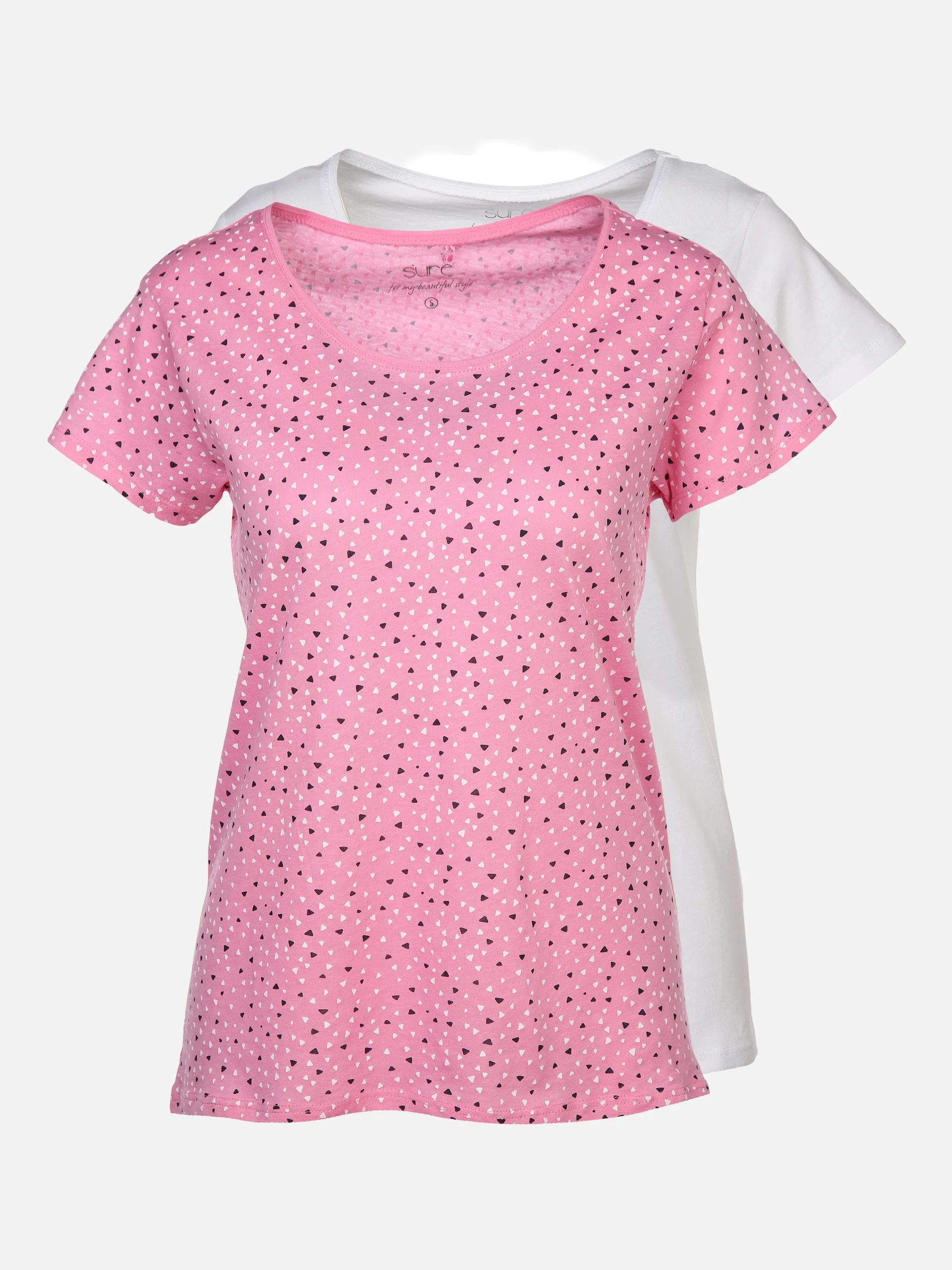 Sure Da-T-Shirts 2er-Pack AOP/Uni Pink 873333 FLAMINGO/W 1 Sure Da-T-Shirts 2er-Pack AOP/Uni Pink 873333 FLAMINGO/W 1