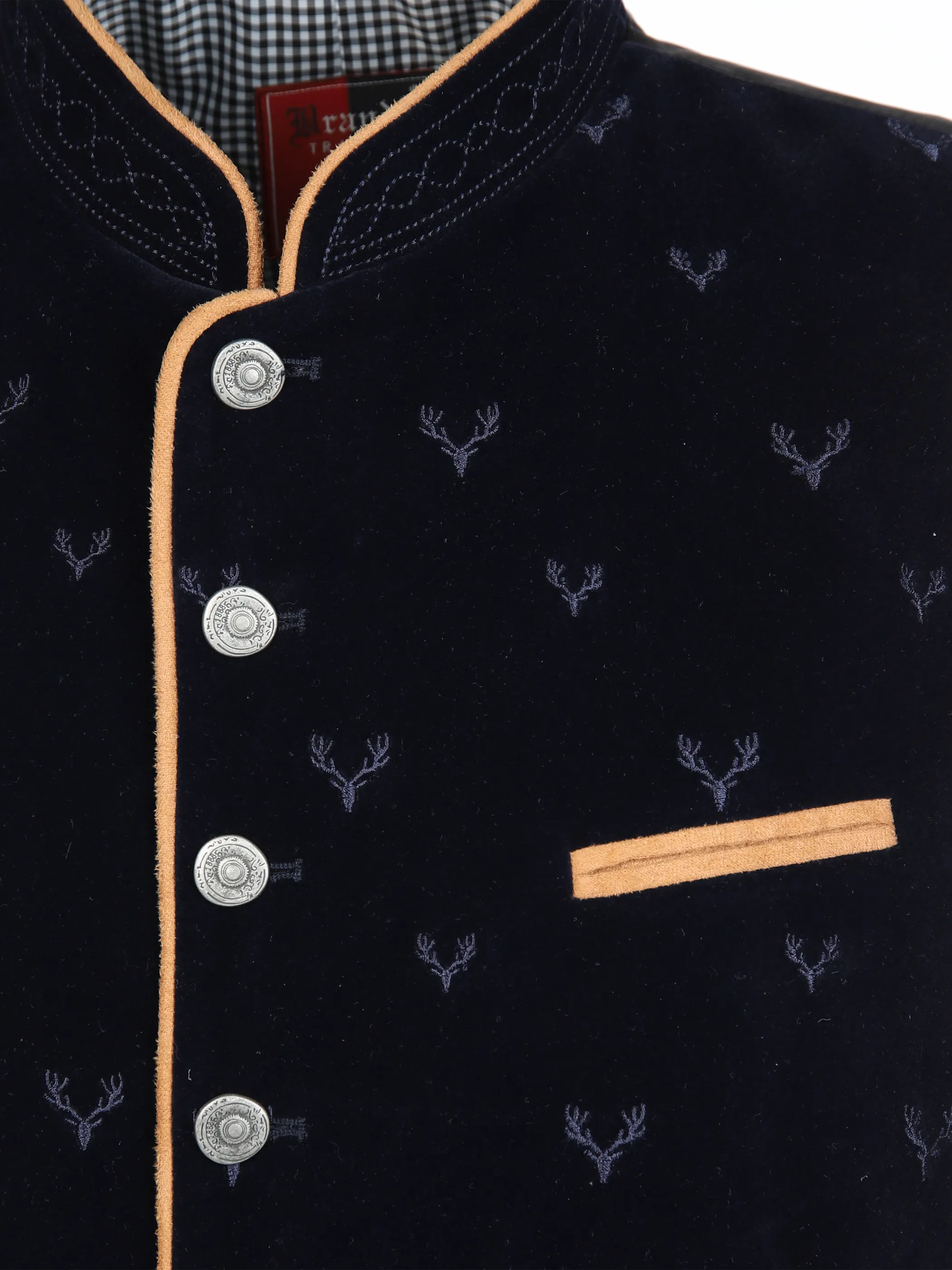 Brandl Tracht He. Samt-Trachtenweste Stickerei Blau 893521 NAVY 3