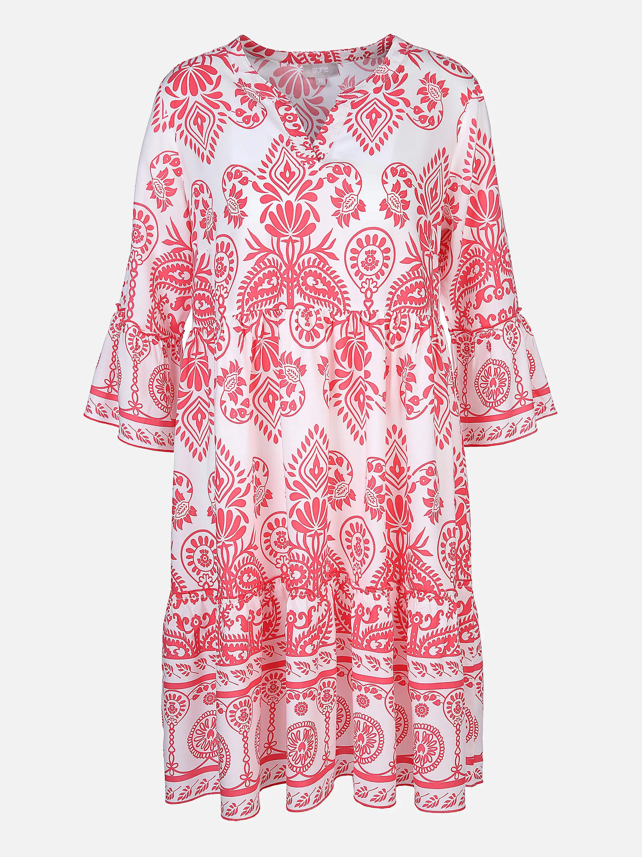 Sure Da-Stufen-Kleid m.Alloverprint Pink 865585 WEIß/SORBE 1