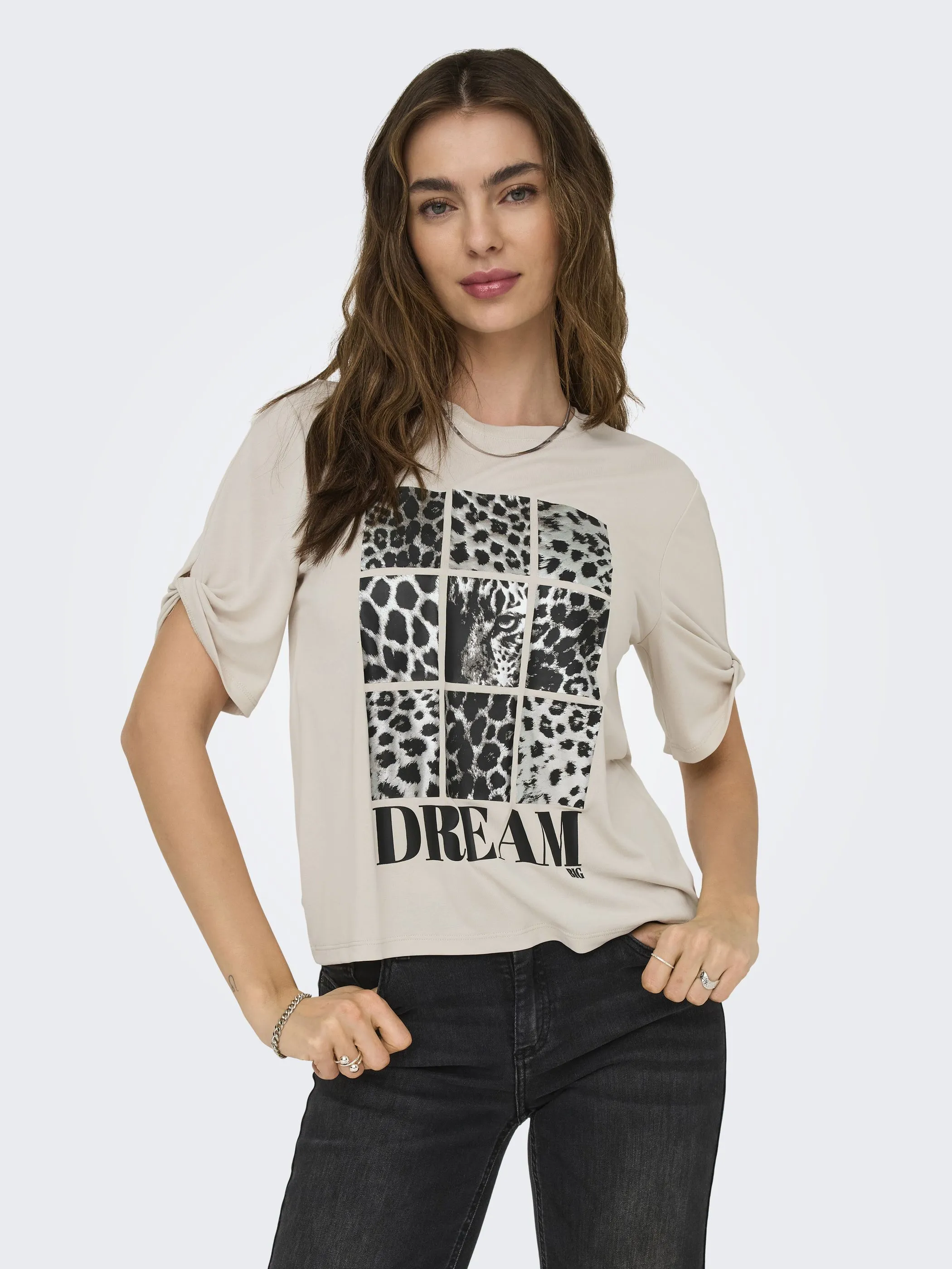 Only 15349921 ONLFREE LIFE S/S CREA Grau 910604 189959002