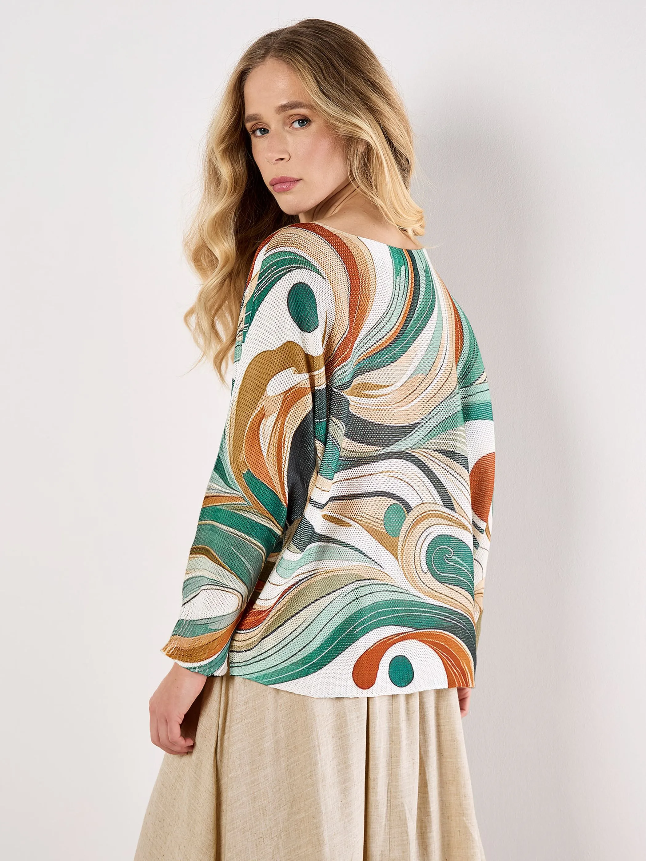 Apricot X140008 Apricot Swirly Print L Grün 929161 GRN 2