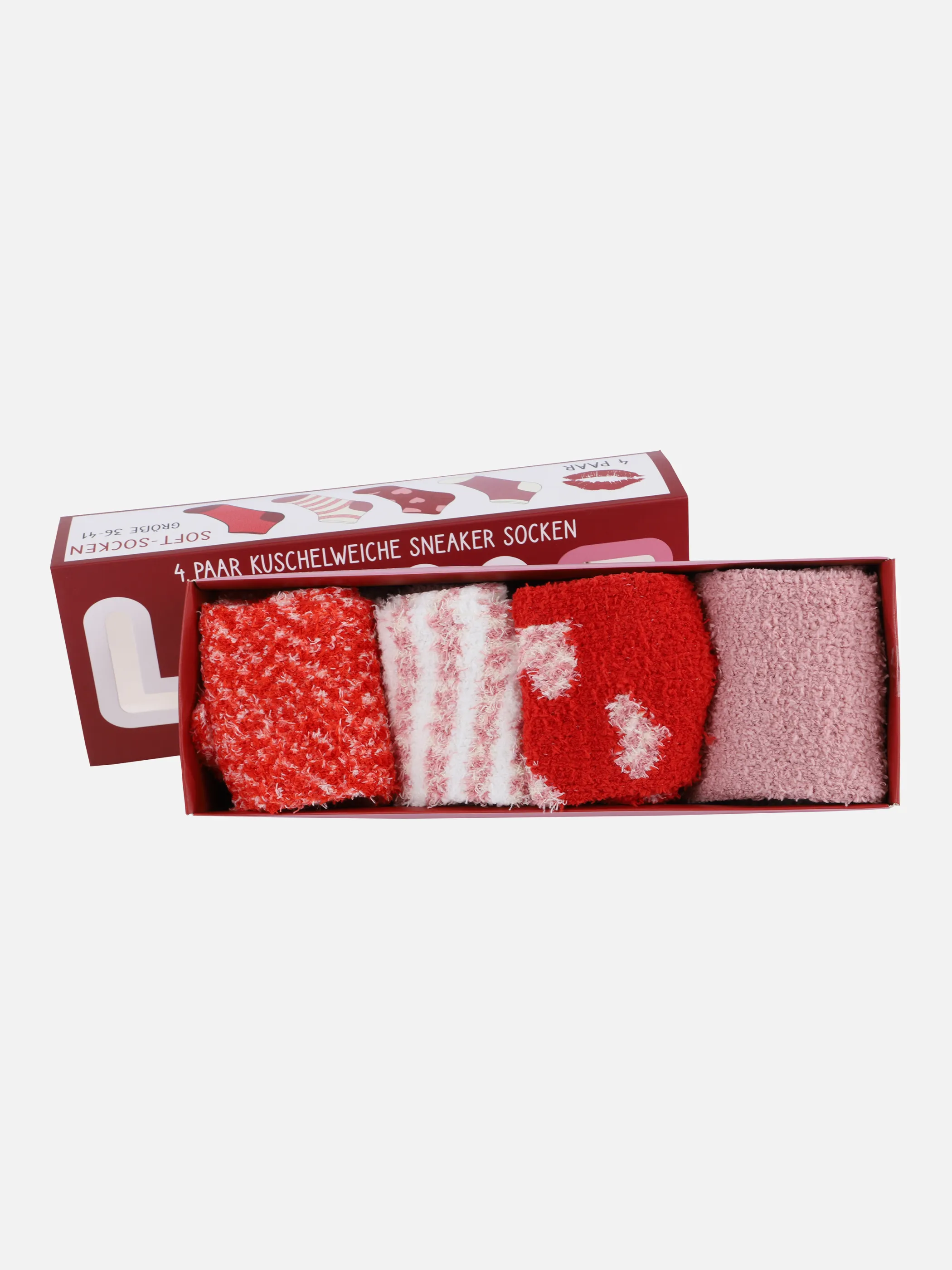 Da. Kuschel Sneakersocken 4er Rot 859576 PACK 2 2
