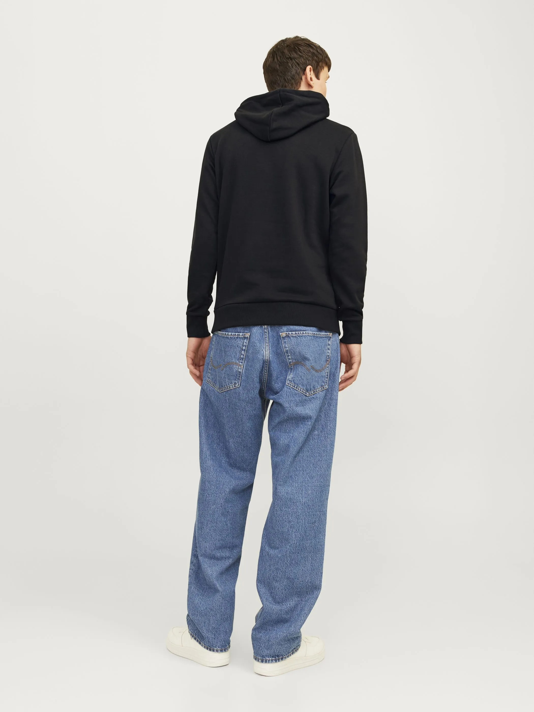 Jack Jones 12256807 JJTILEY SWEAT HOOD LN Schwarz 898089 178012 3