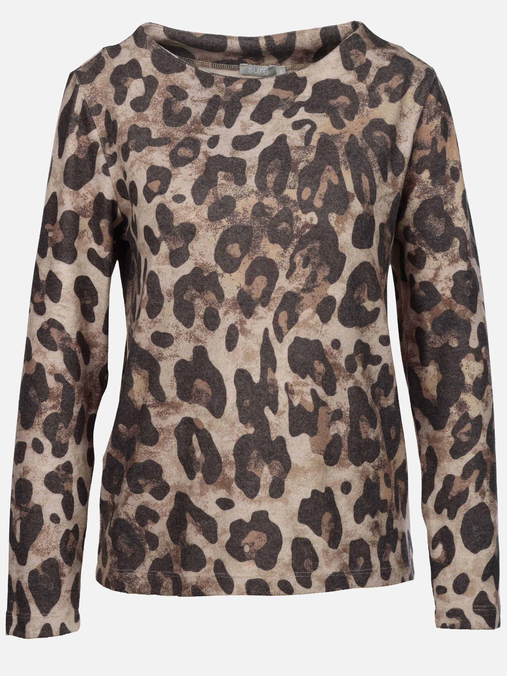 Sure Da.Print Flausch Shirt m.Kelchkragen Braun 932519 LEOPRIN 1
